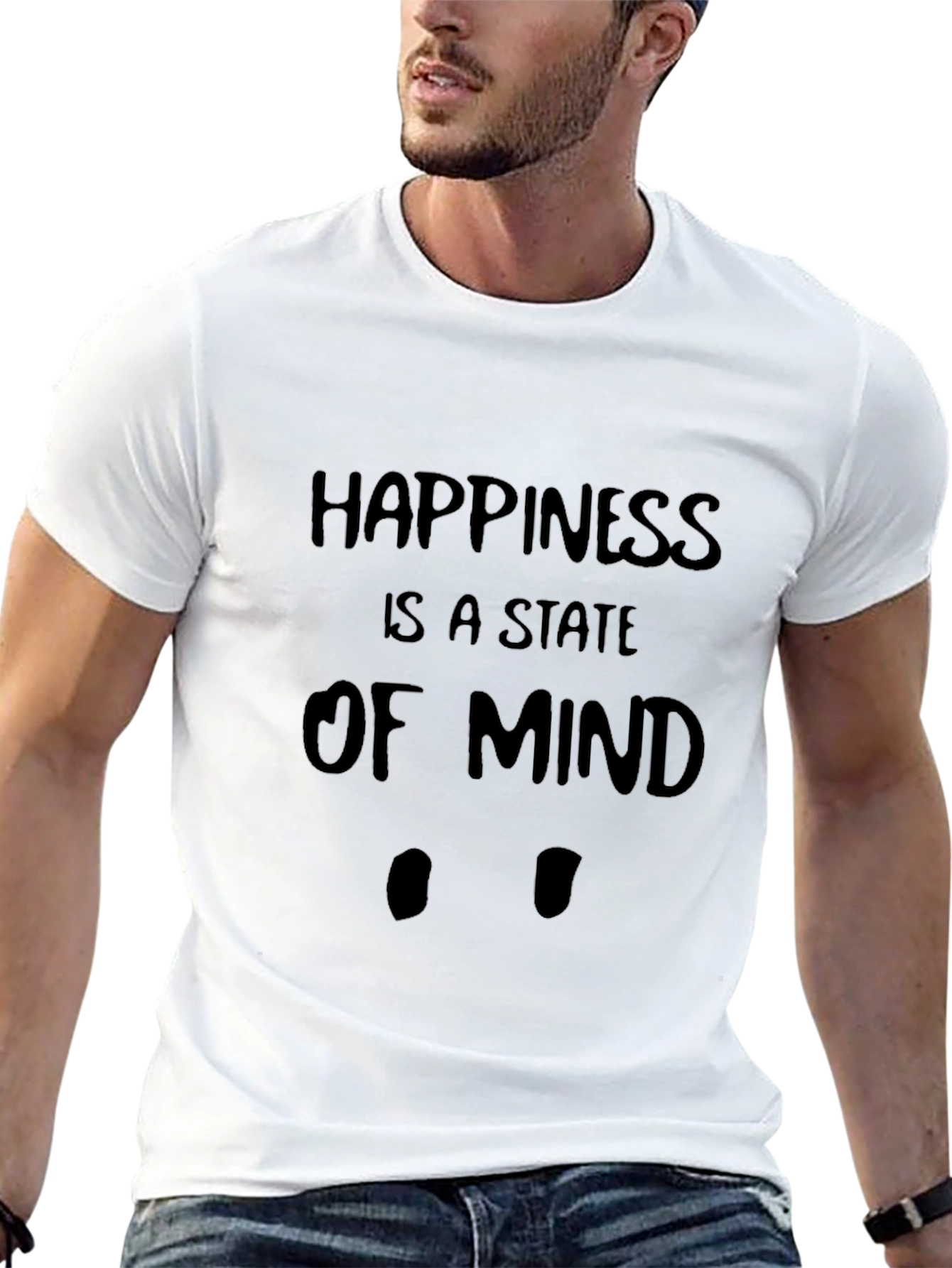 Happiness State of Mind Black T-Shirt