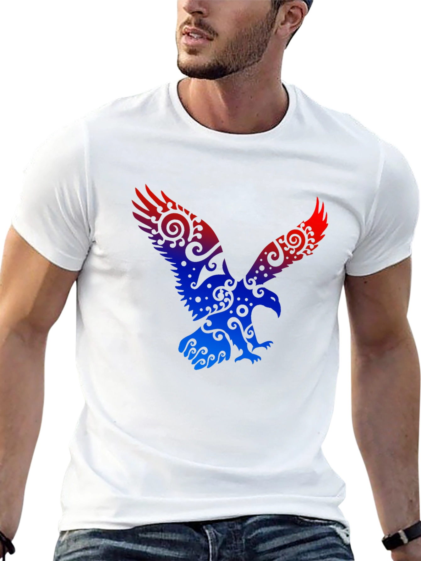 Eagle Graphic Print Black T-Shirt