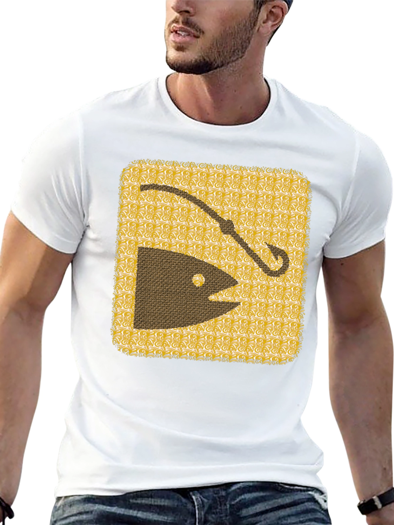 Fishing Hook & Fish Graphic Tee