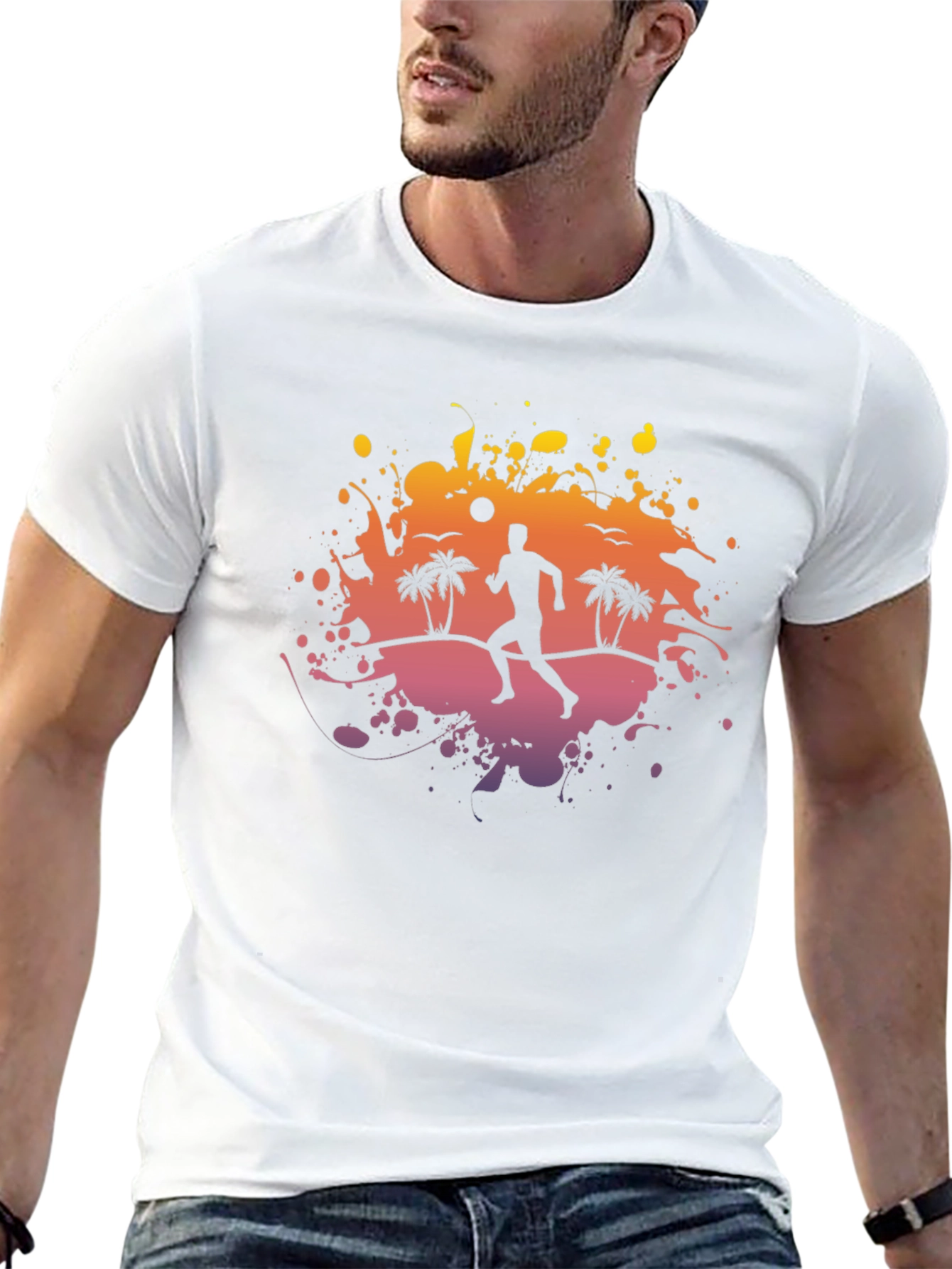Sunset Beach Runner Graphic Tee