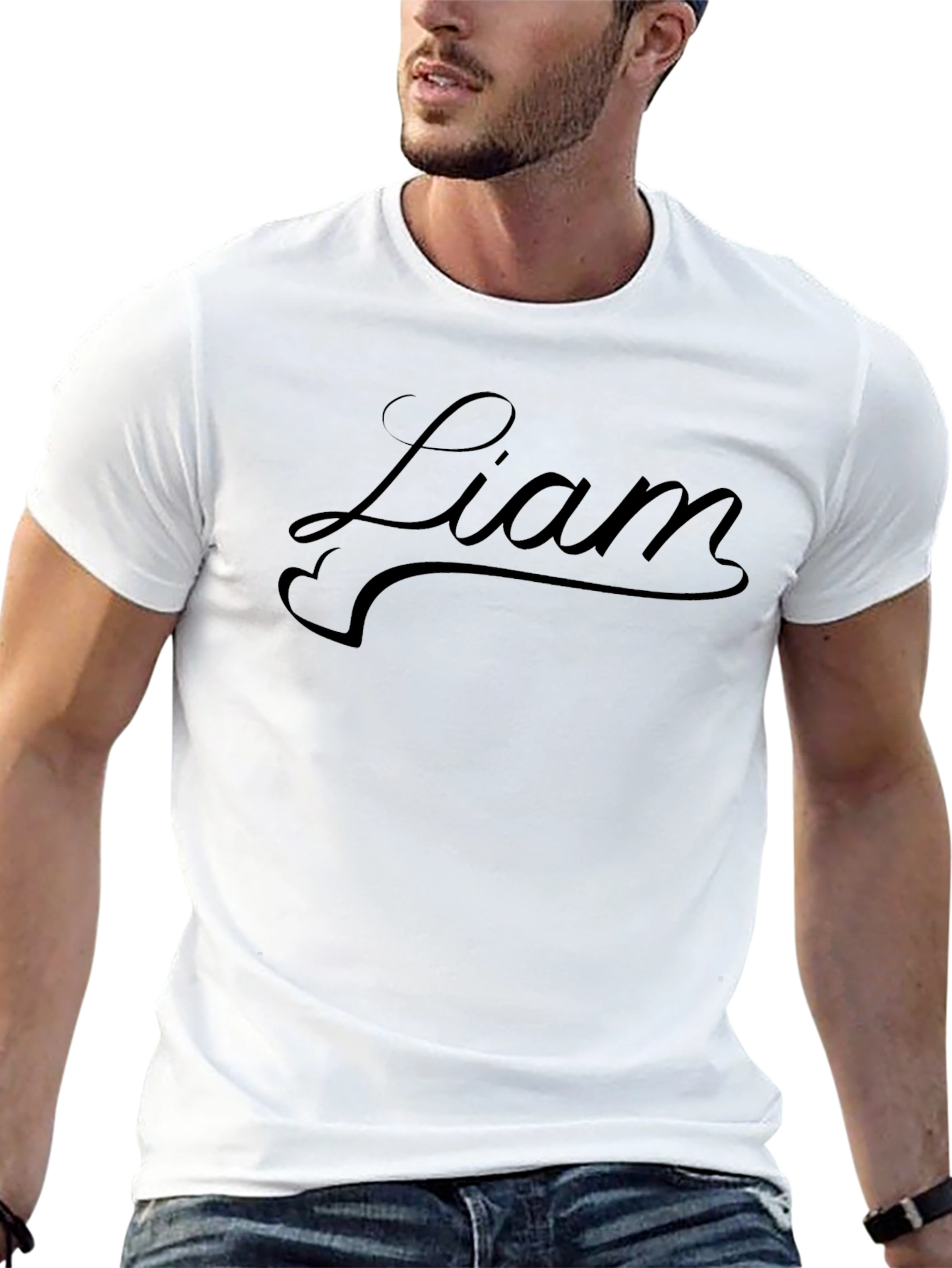Liam Script Black T-Shirt - Stylish & Comfortable