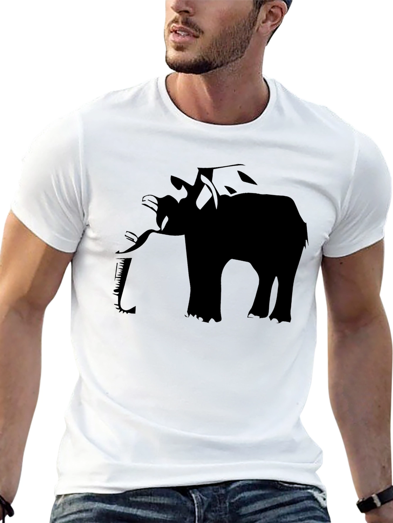 Elephant Graphic Black T-Shirt