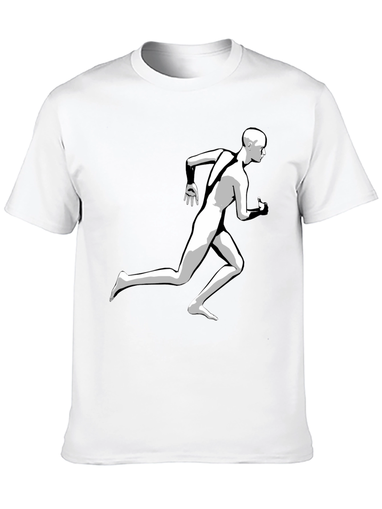 Running Man Graphic Tee - Black Cotton T-Shirt