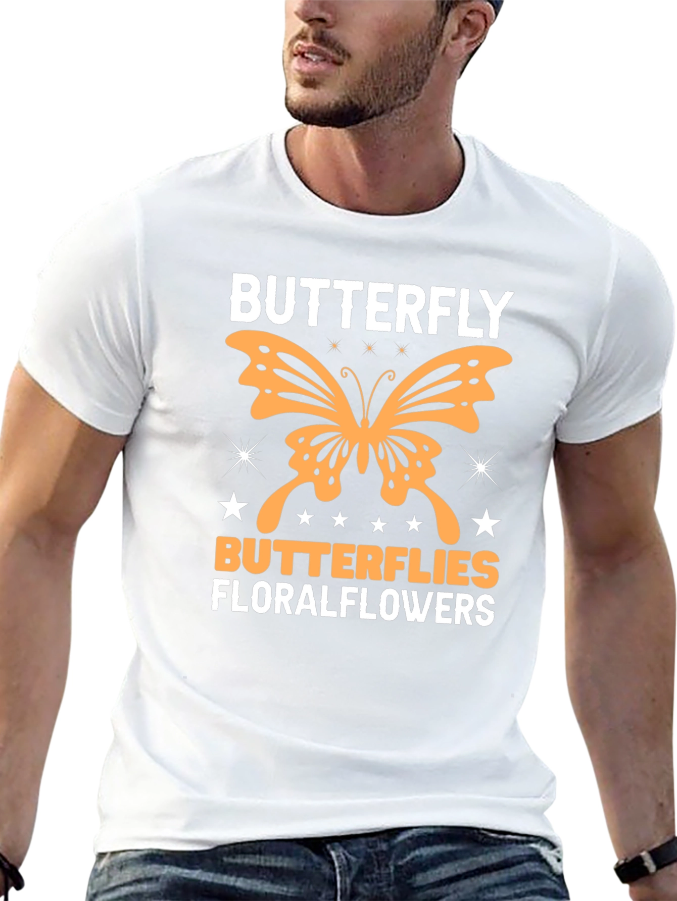 Butterfly Floral Graphic T-Shirt