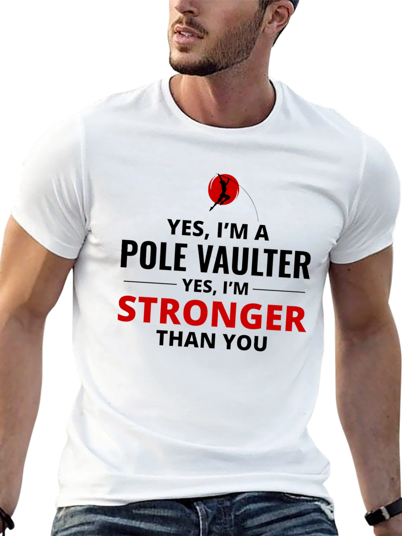 Pole Vaulter Stronger Than You Black T-Shirt