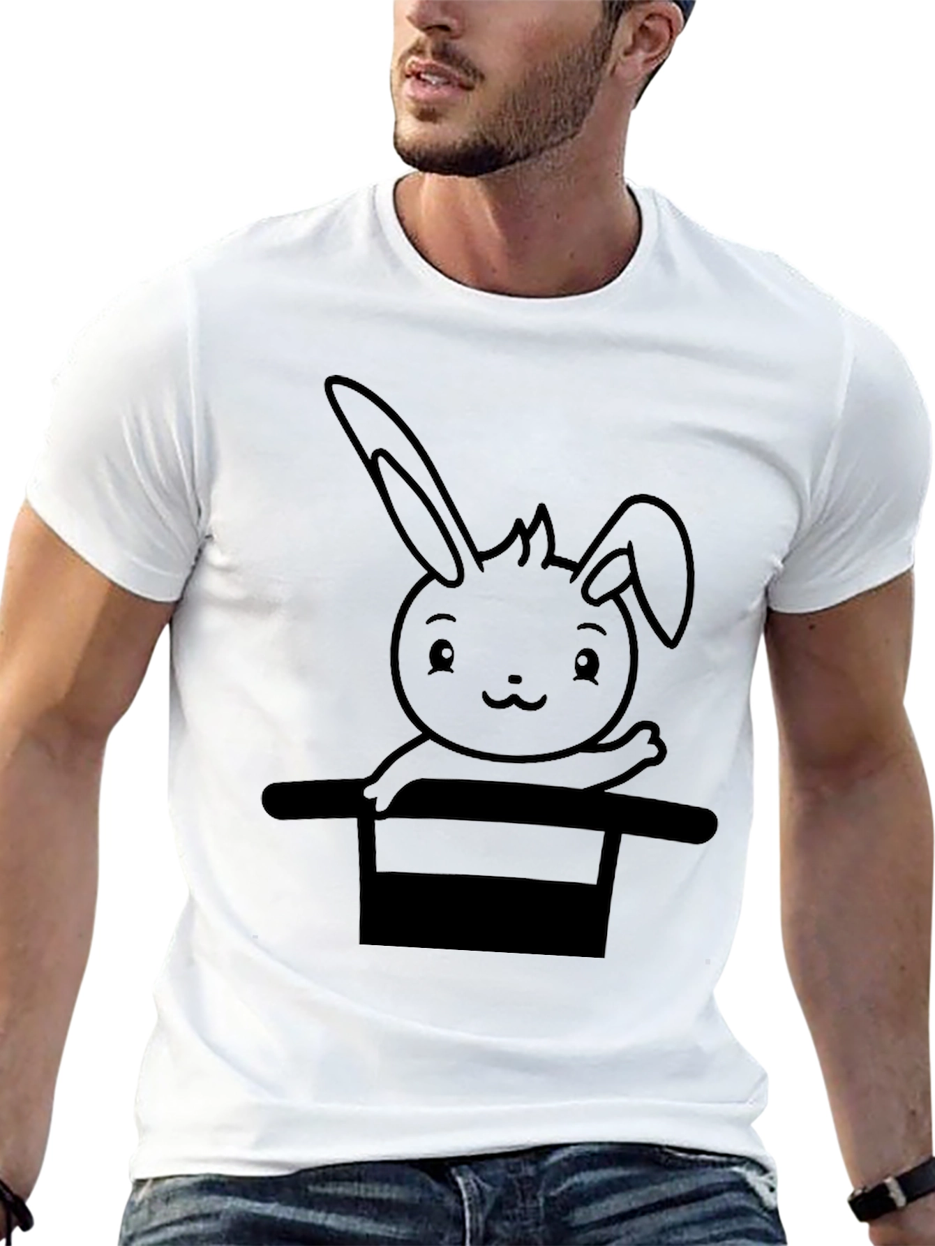 Rabbit in Hat Graphic Tee