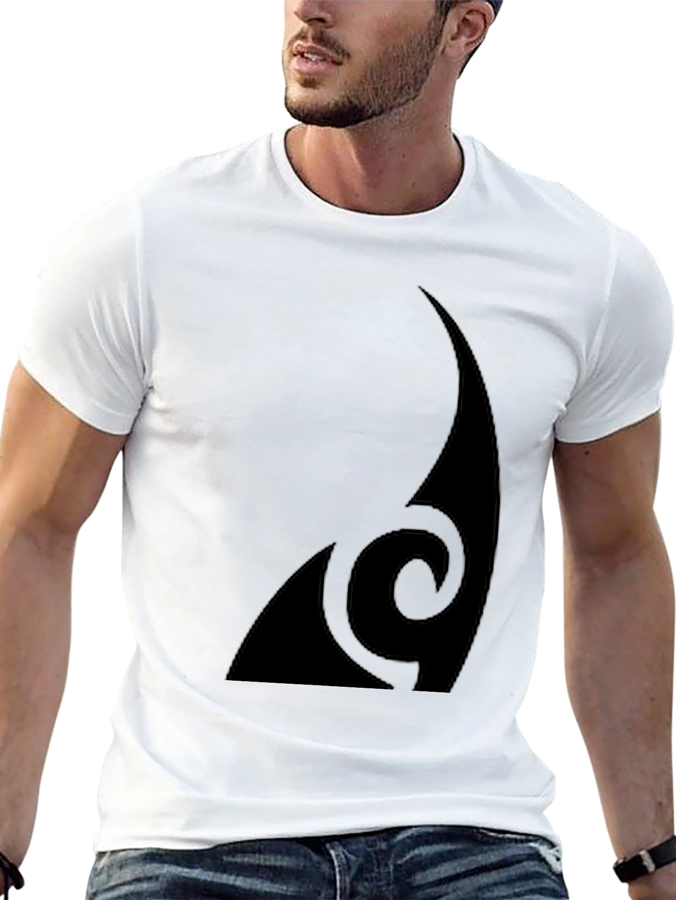 Modern Tribal Style Black T-Shirt