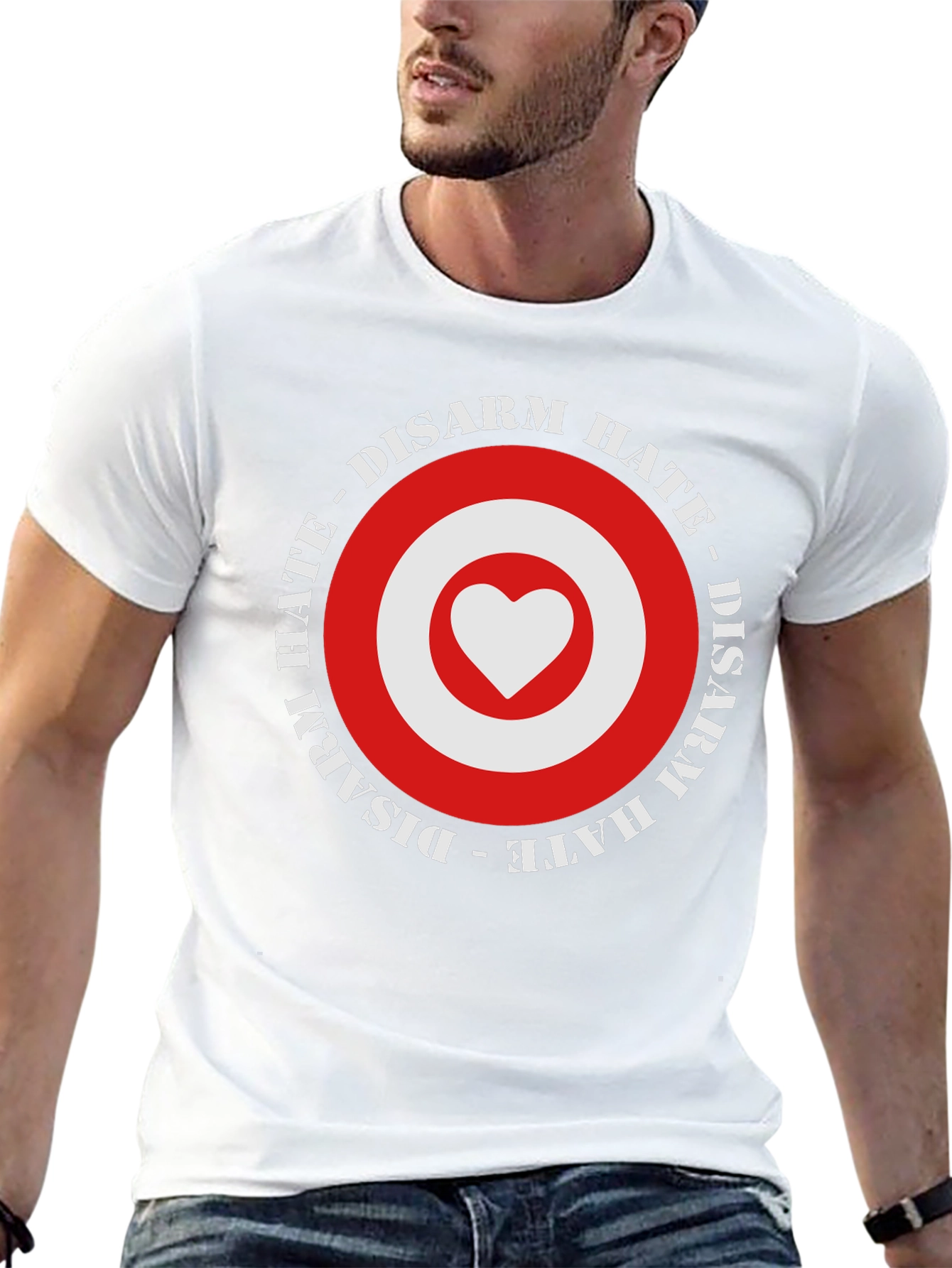 Disarm Hate Heart Target T-Shirt - Black