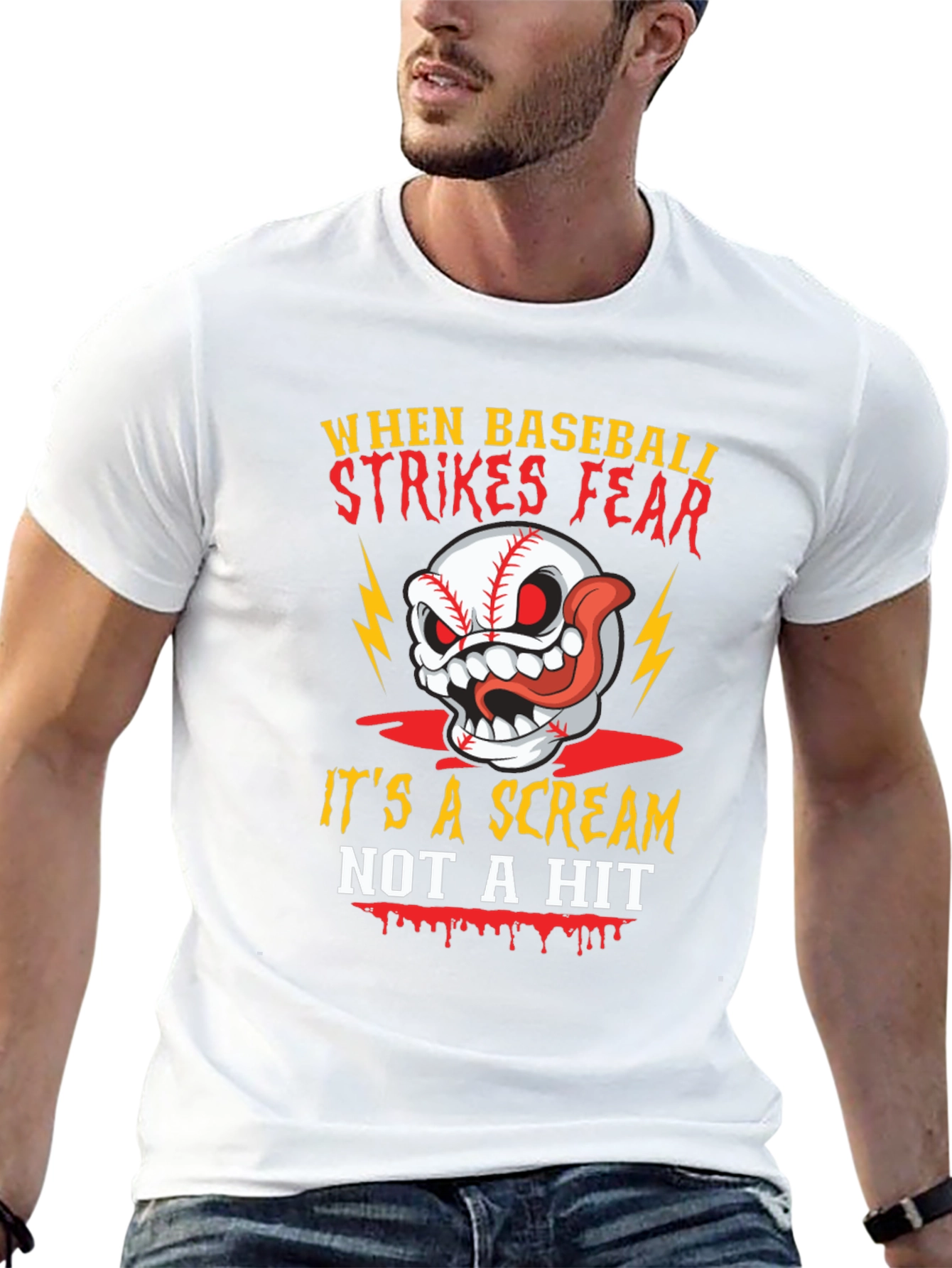 Baseball Scream T-Shirt - Halloween Sports Tee