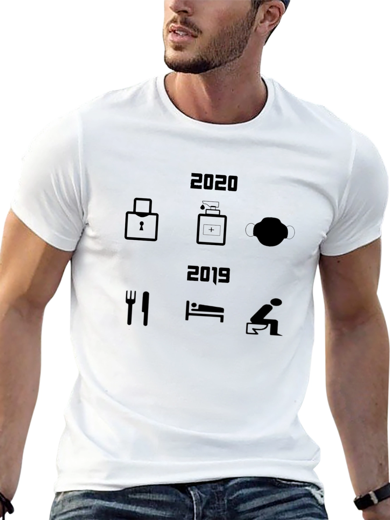 2020 vs 2019 Lockdown T-Shirt - Novelty Design