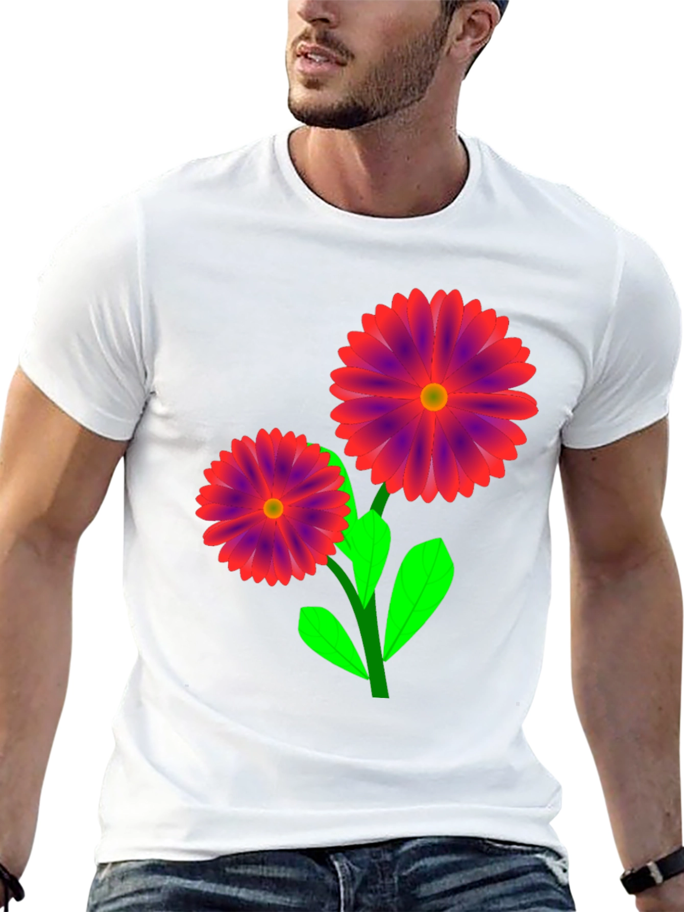 Floral Graphic Black T-Shirt