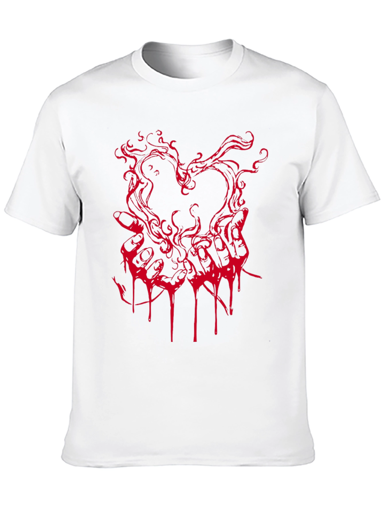 Edgy Heart Hands Graphic Tee - Black