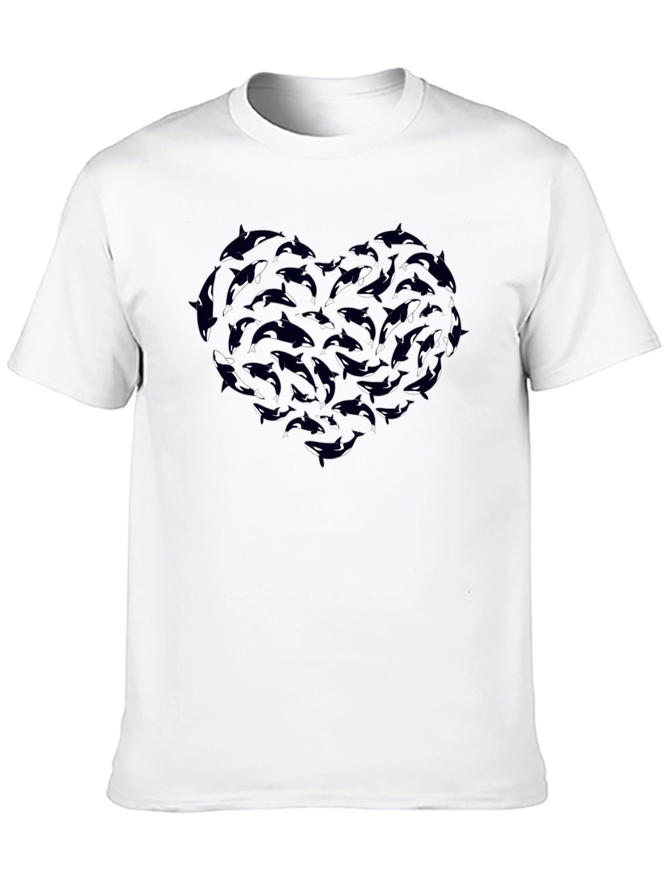 Orca Heart Graphic Tee - Black Cotton T-Shirt