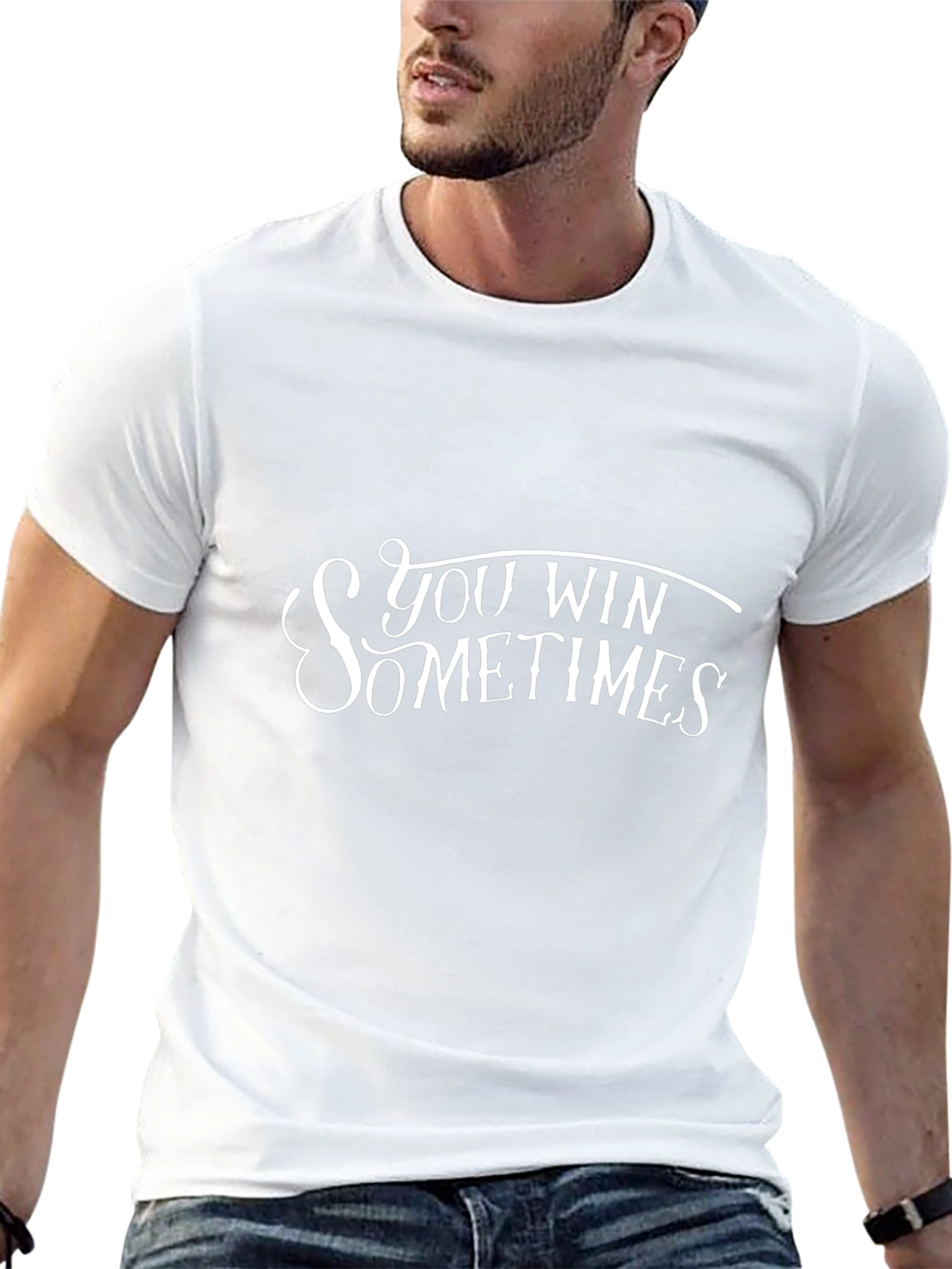 You Win Sometimes Graphic Tee - Black Cotton T-Shirt