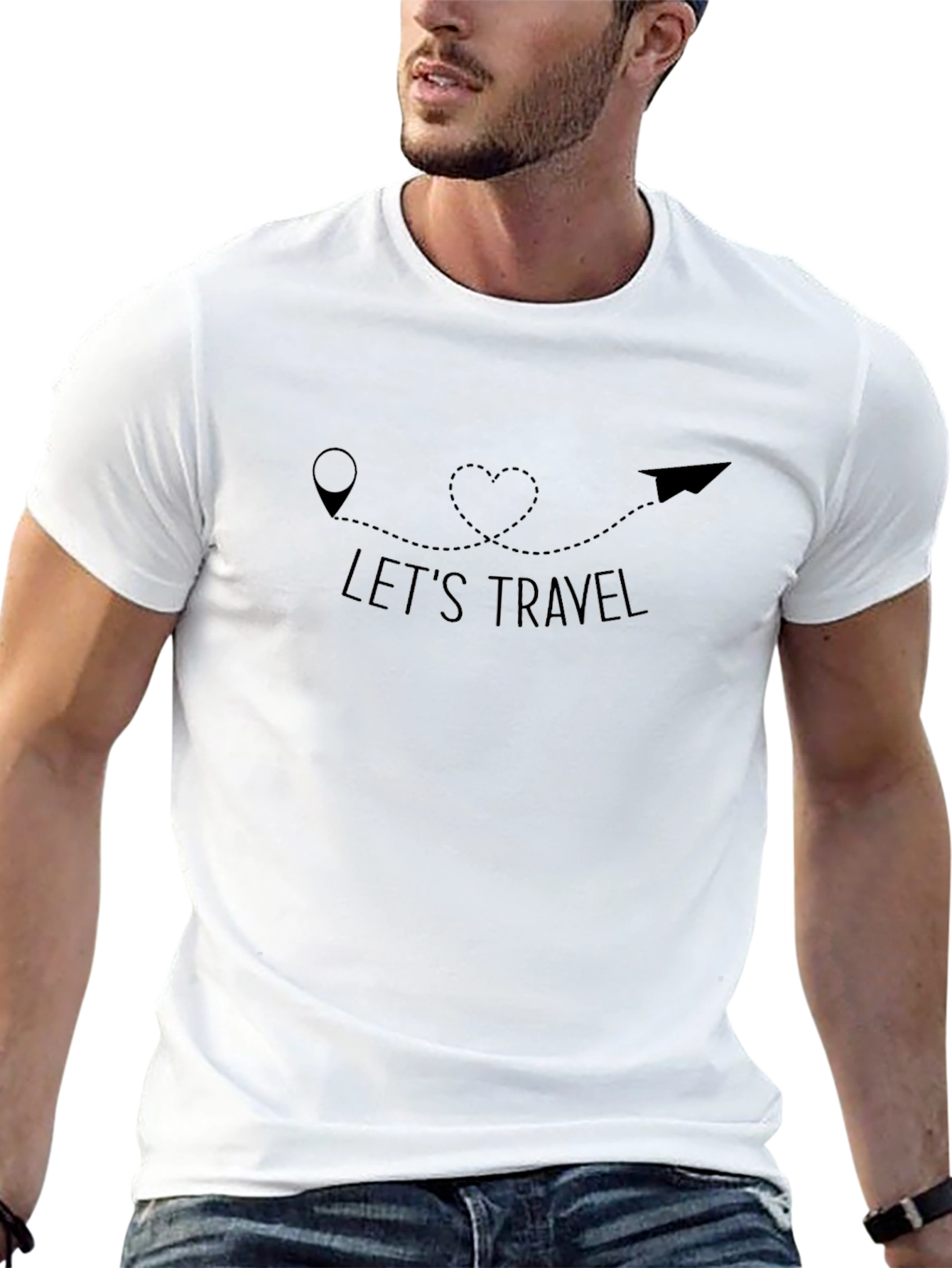 Lets Travel Graphic Tee - Black Casual Shirt