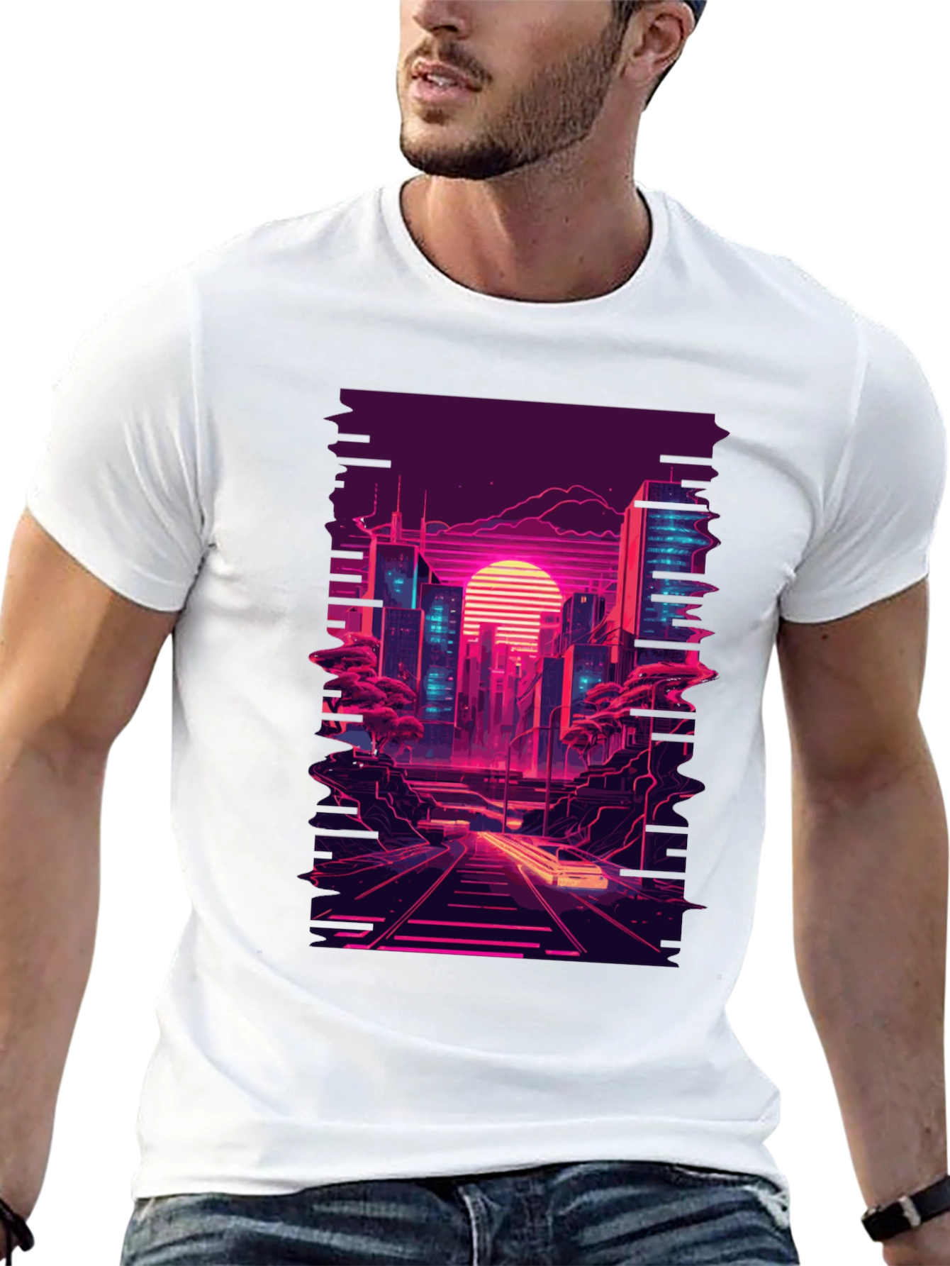 Retro Cityscape Graphic T-Shirt
