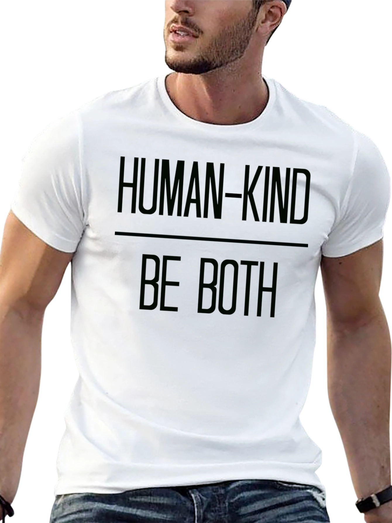 Human-Kind Be Both Black Graphic Tee