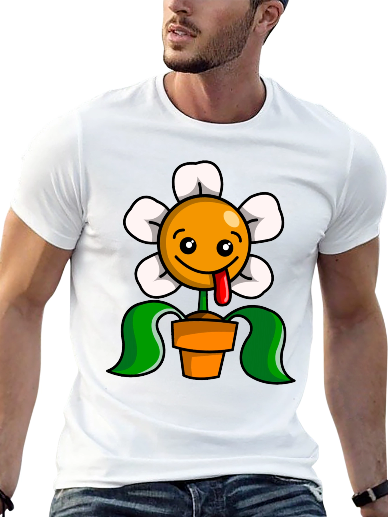 Funny Flower Pot Graphic T-Shirt