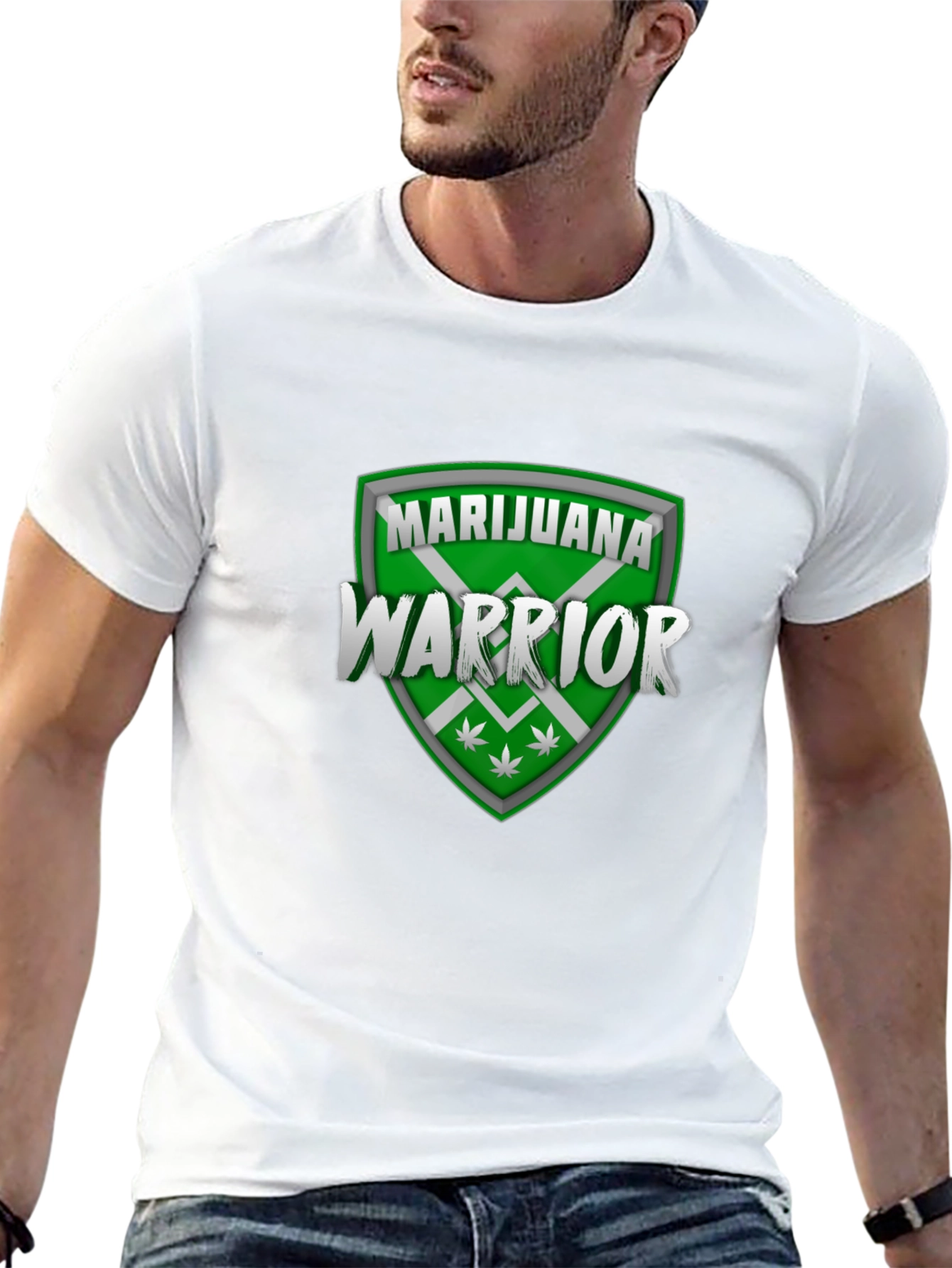 Marijuana Warrior Graphic T-Shirt - Black