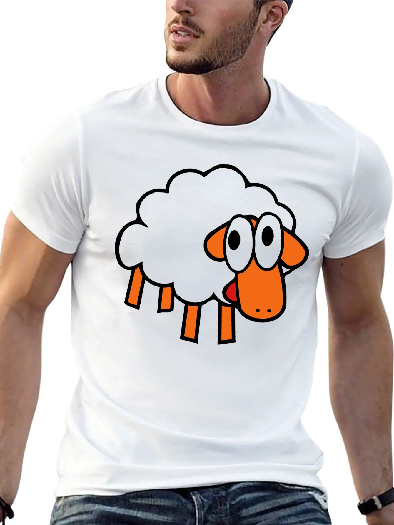 Black Sheep Graphic Tee - Unique Cartoon Design