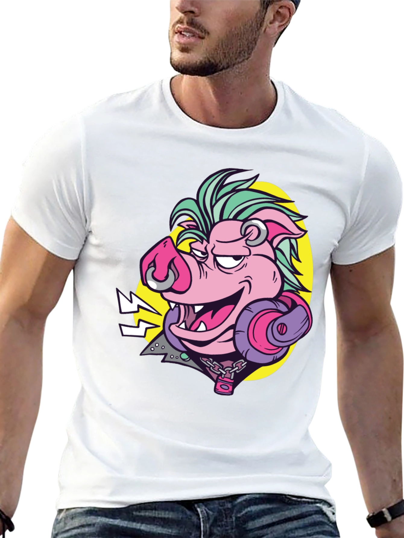 Rockin Pig Graphic Tee - Black