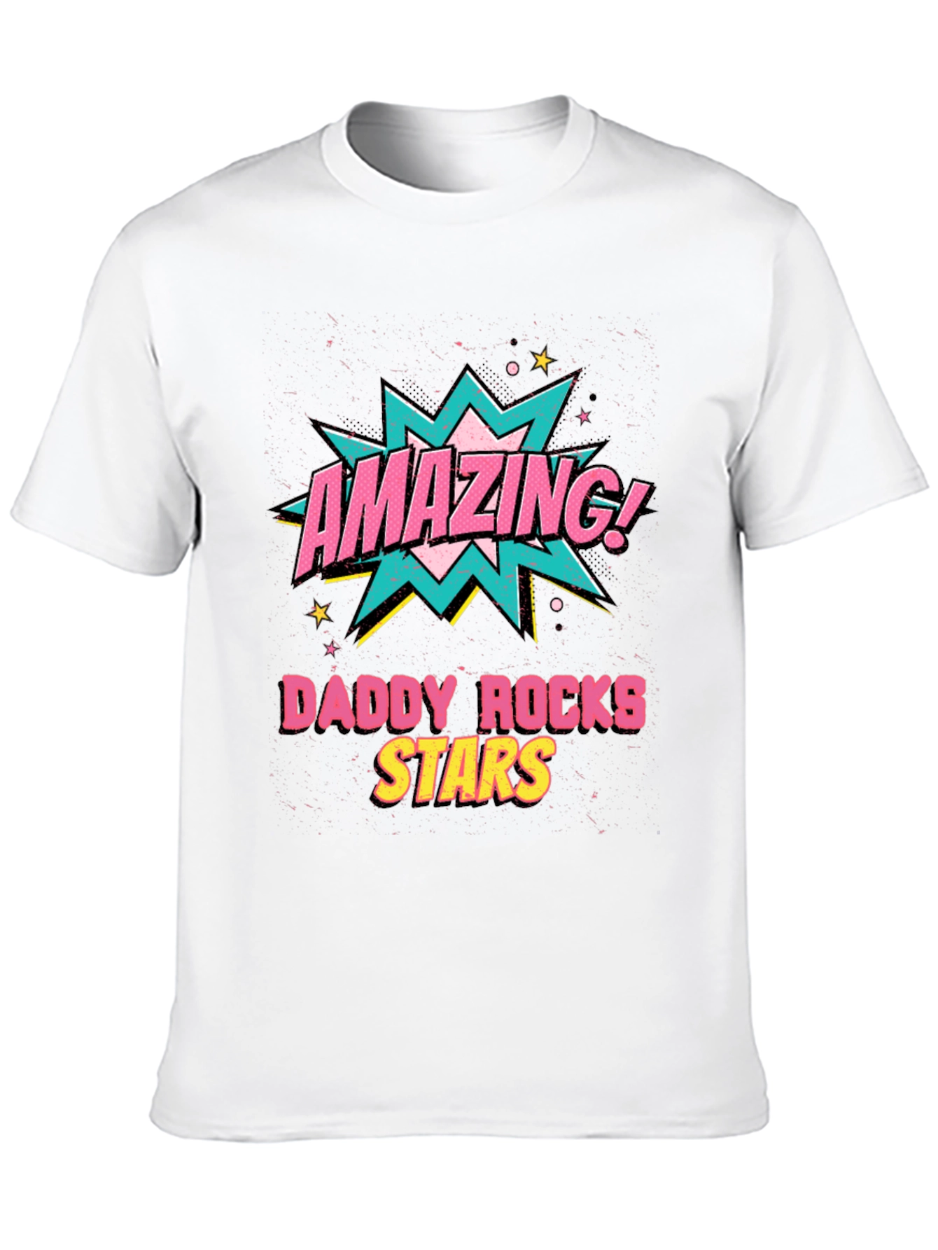 Amazing Daddy Rocks Stars Graphic T-Shirt - Black