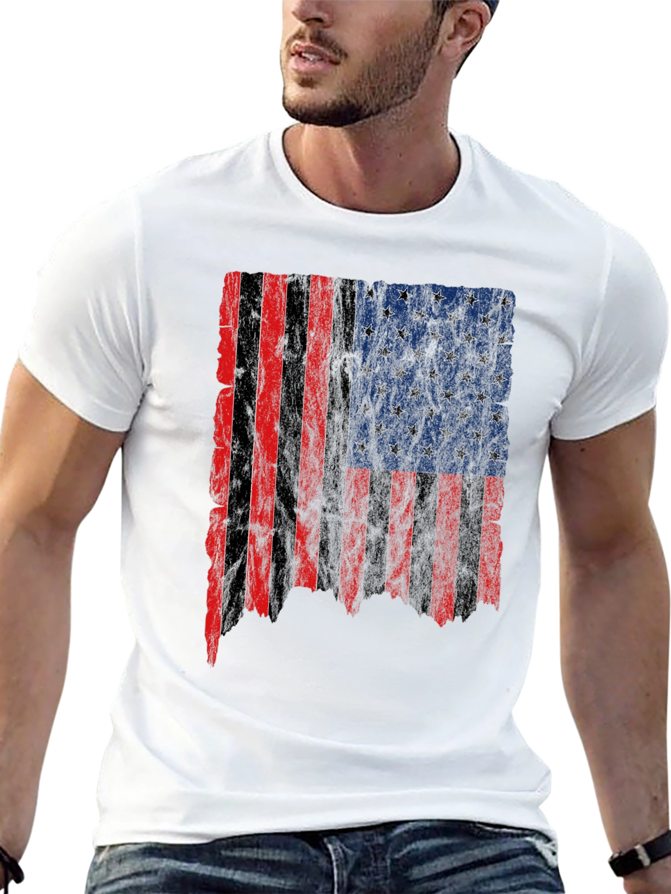 Distressed American Flag Graphic Tee