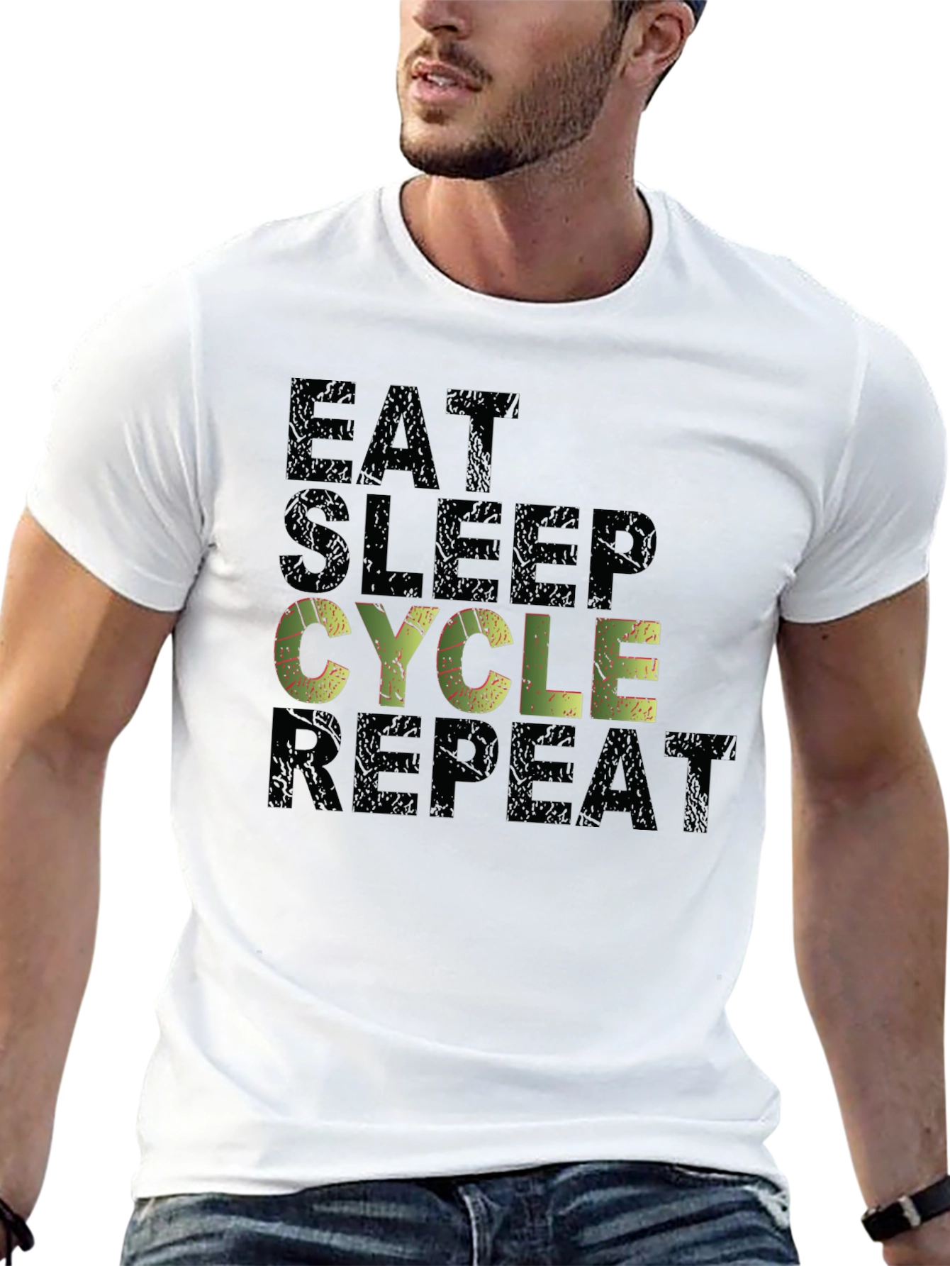 Eat Sleep Cycle Repeat Mens T-Shirt