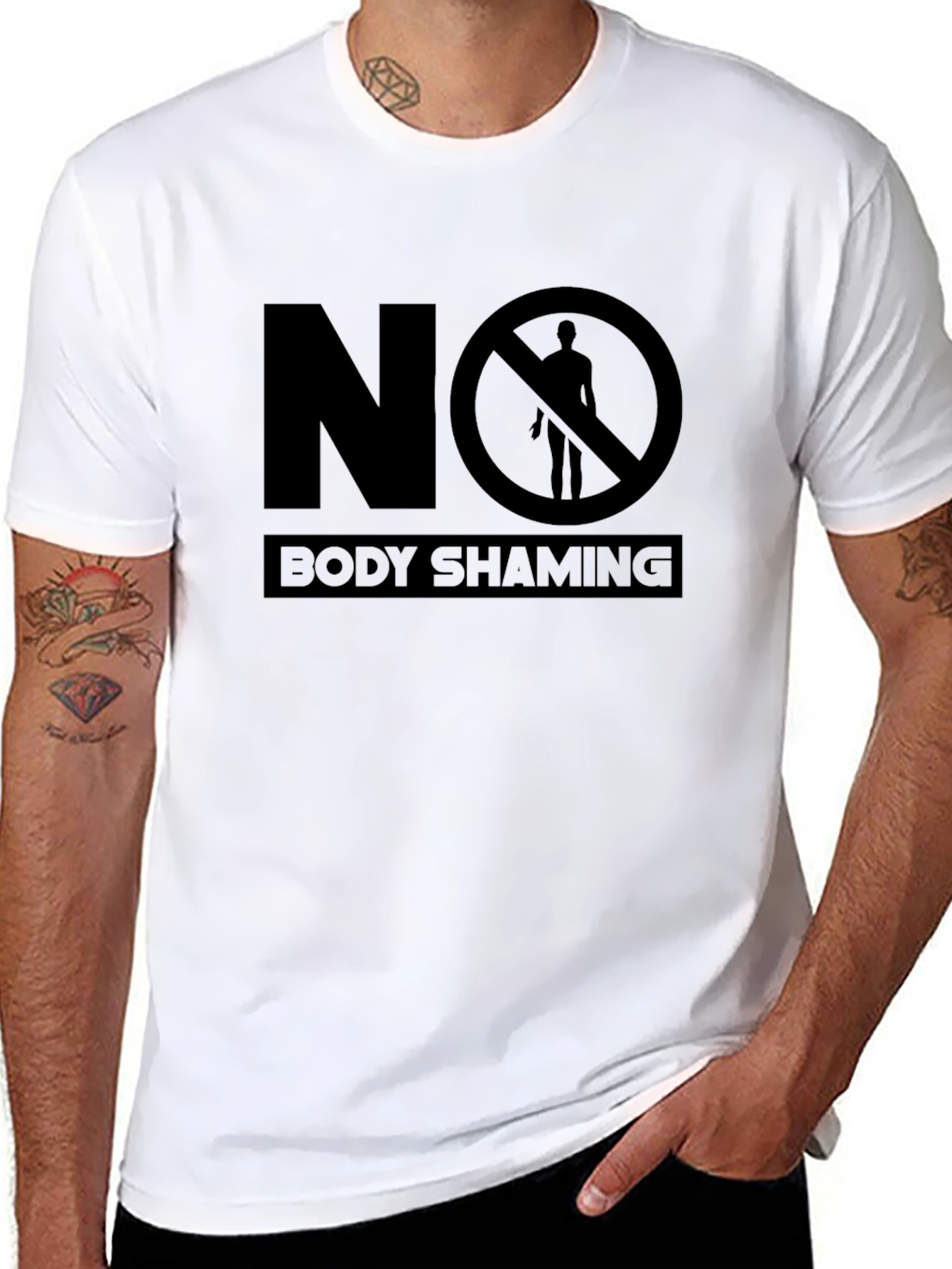 No Body Shaming Graphic Tee - Black Unisex T-Shirt