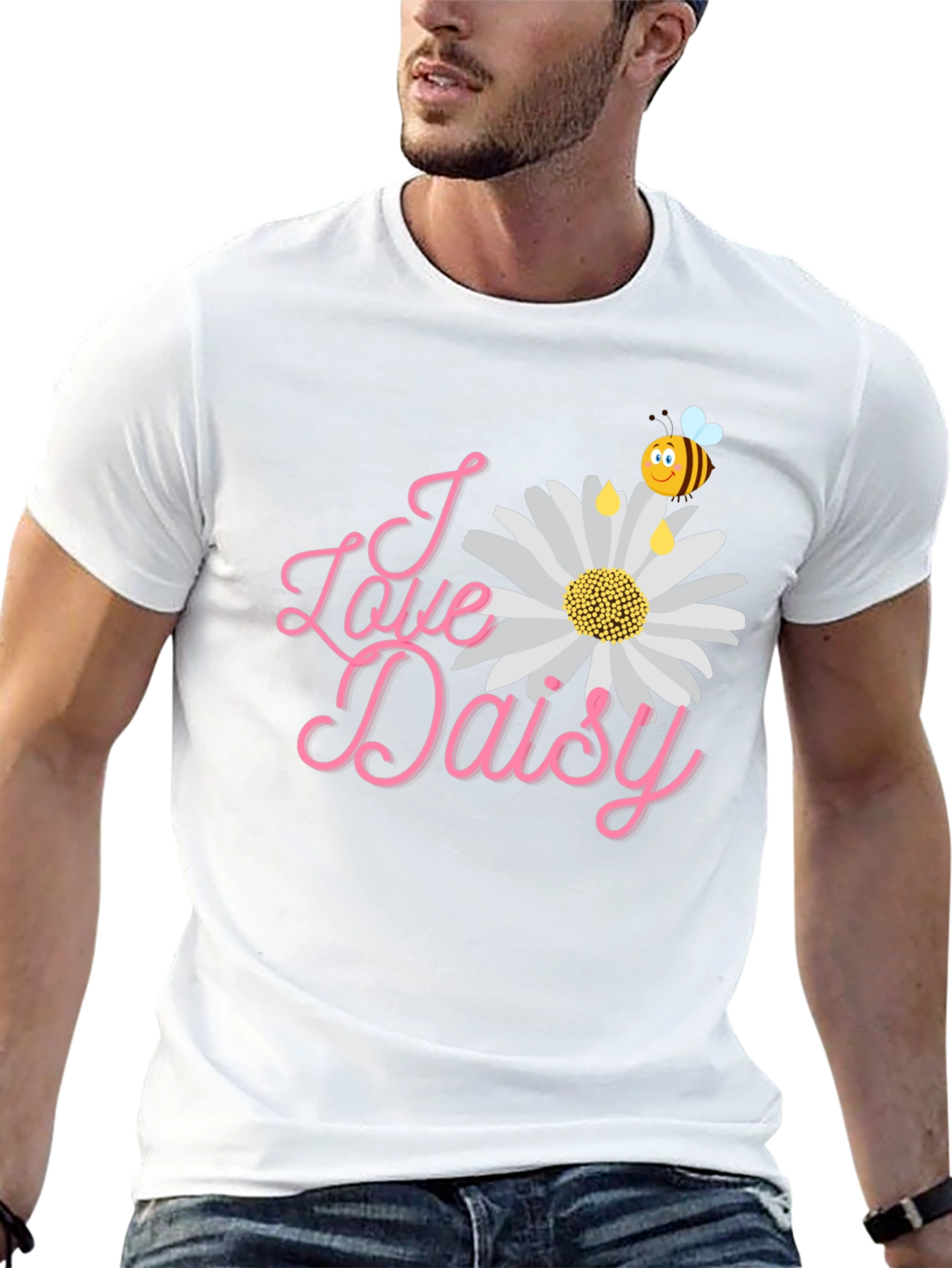 I Love Daisy Black T-Shirt