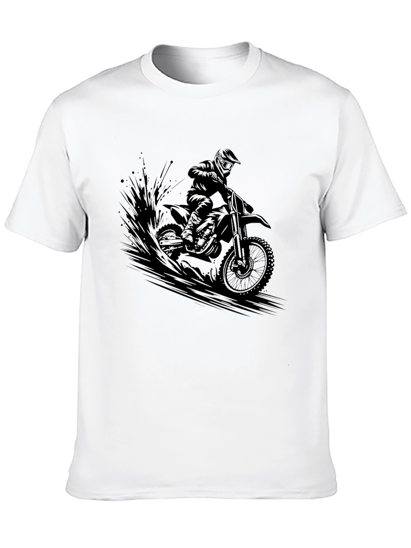 Mens Black Motocross Graphic T-Shirt