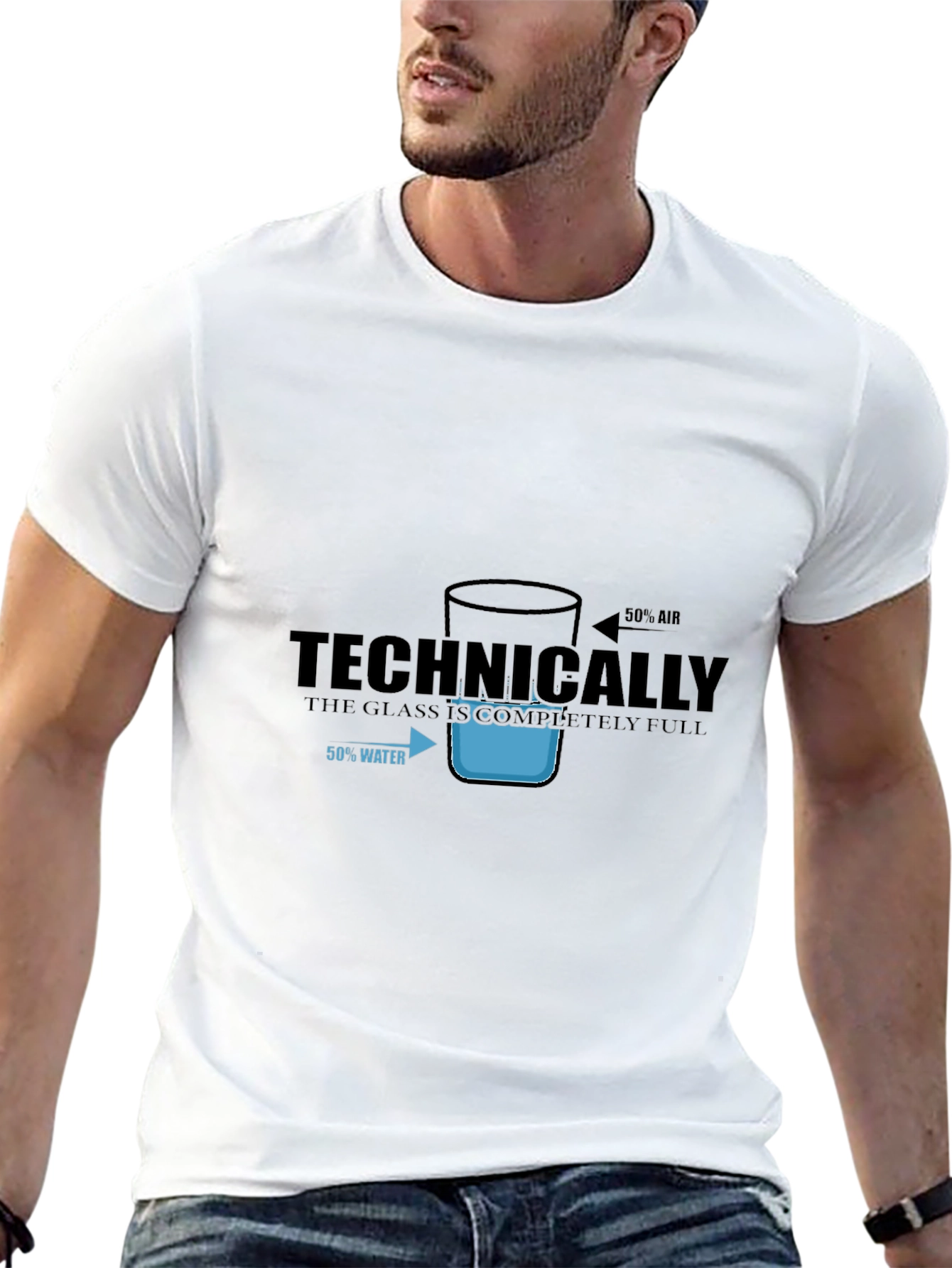Technically Full Glass T-Shirt - Funny Science Tee