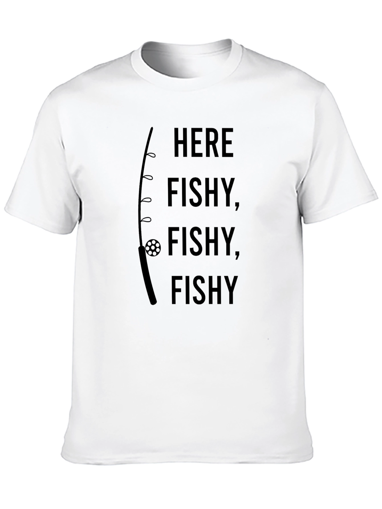 Here Fishy Fishy Black Graphic Tee