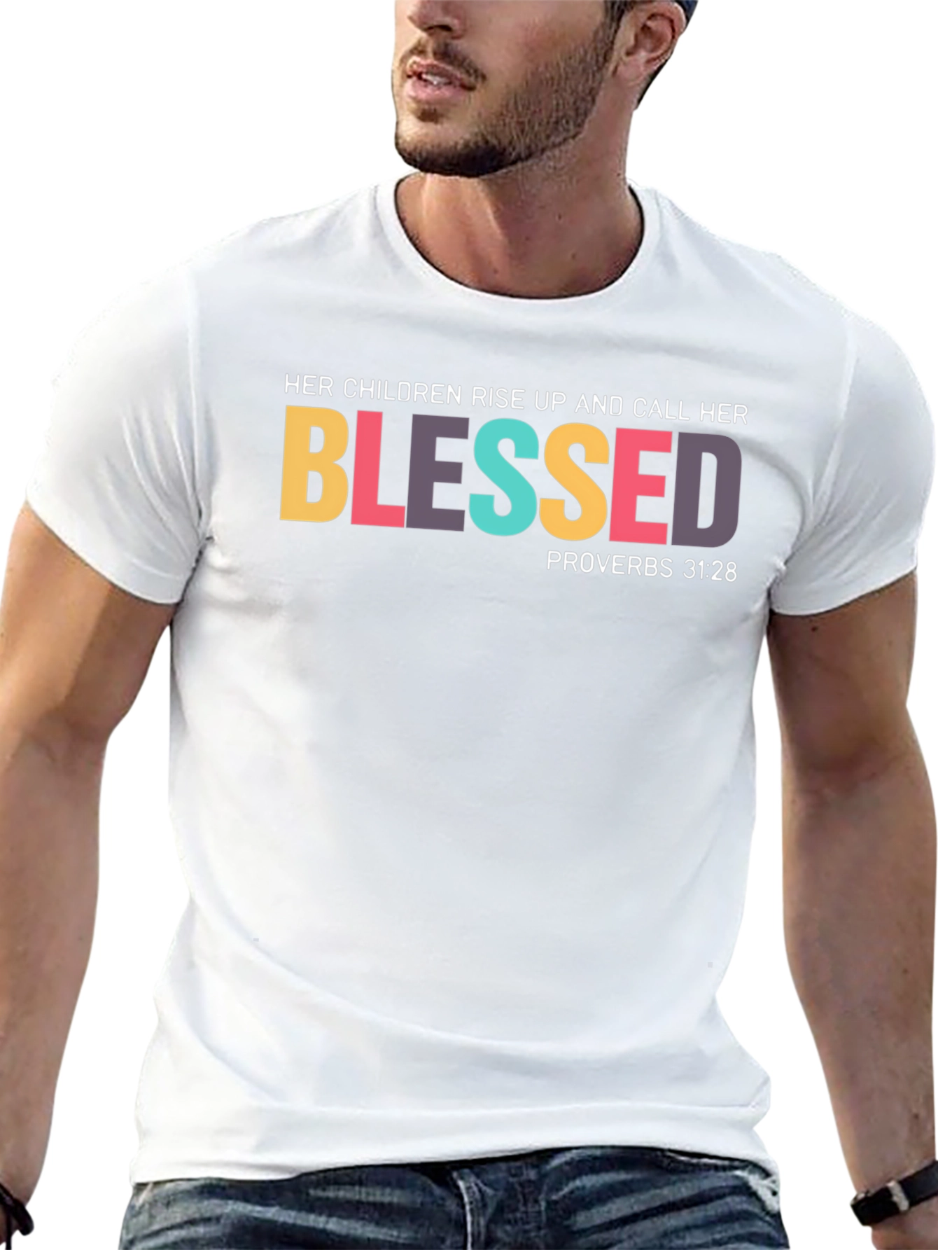 Blessed Proverbs 31:28 Black T-Shirt