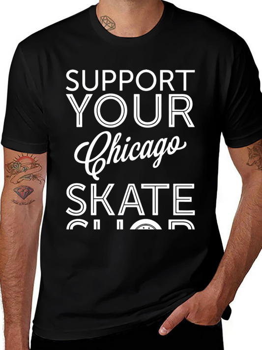 Support Your Chicago Skate Shop Black T-Shirt