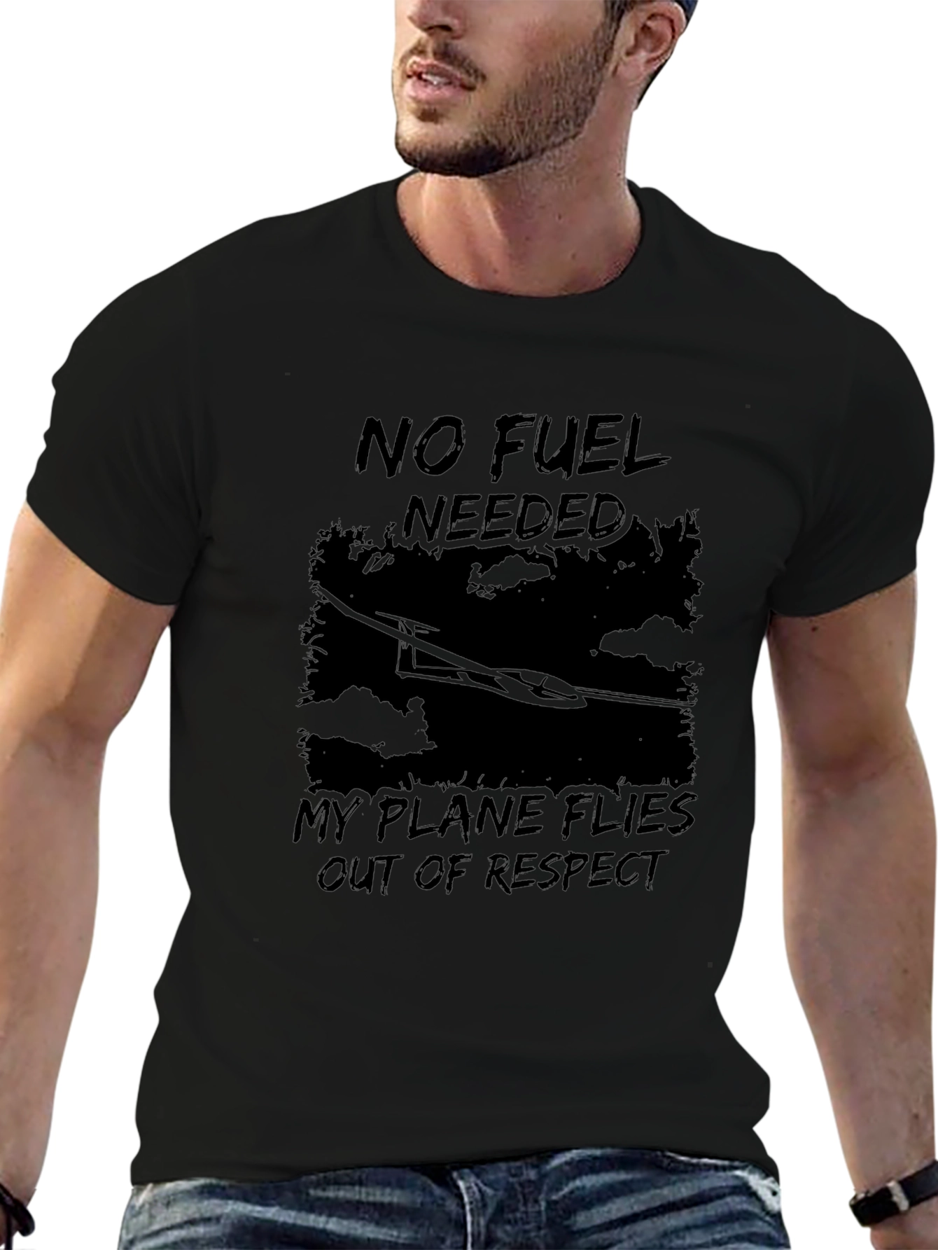 No Fuel Needed Glider T-Shirt - Respect Flies