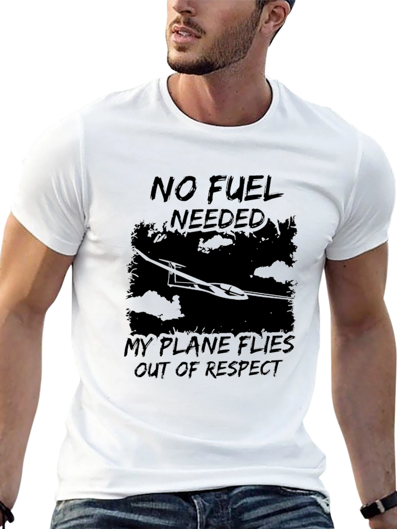 No Fuel Needed Glider T-Shirt - Respect Flies