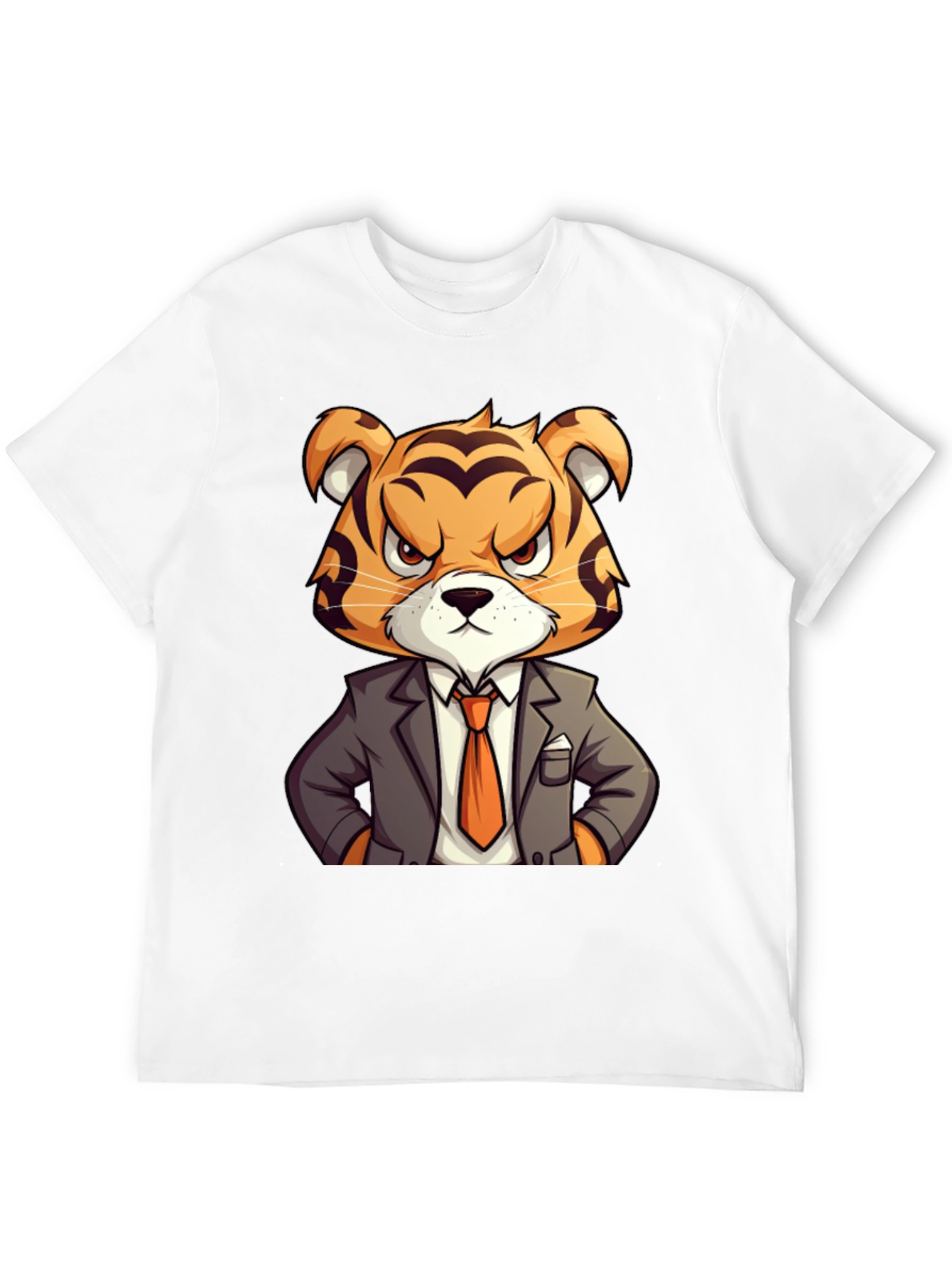 Tiger Boss Graphic T-Shirt - Cool Cartoon Design