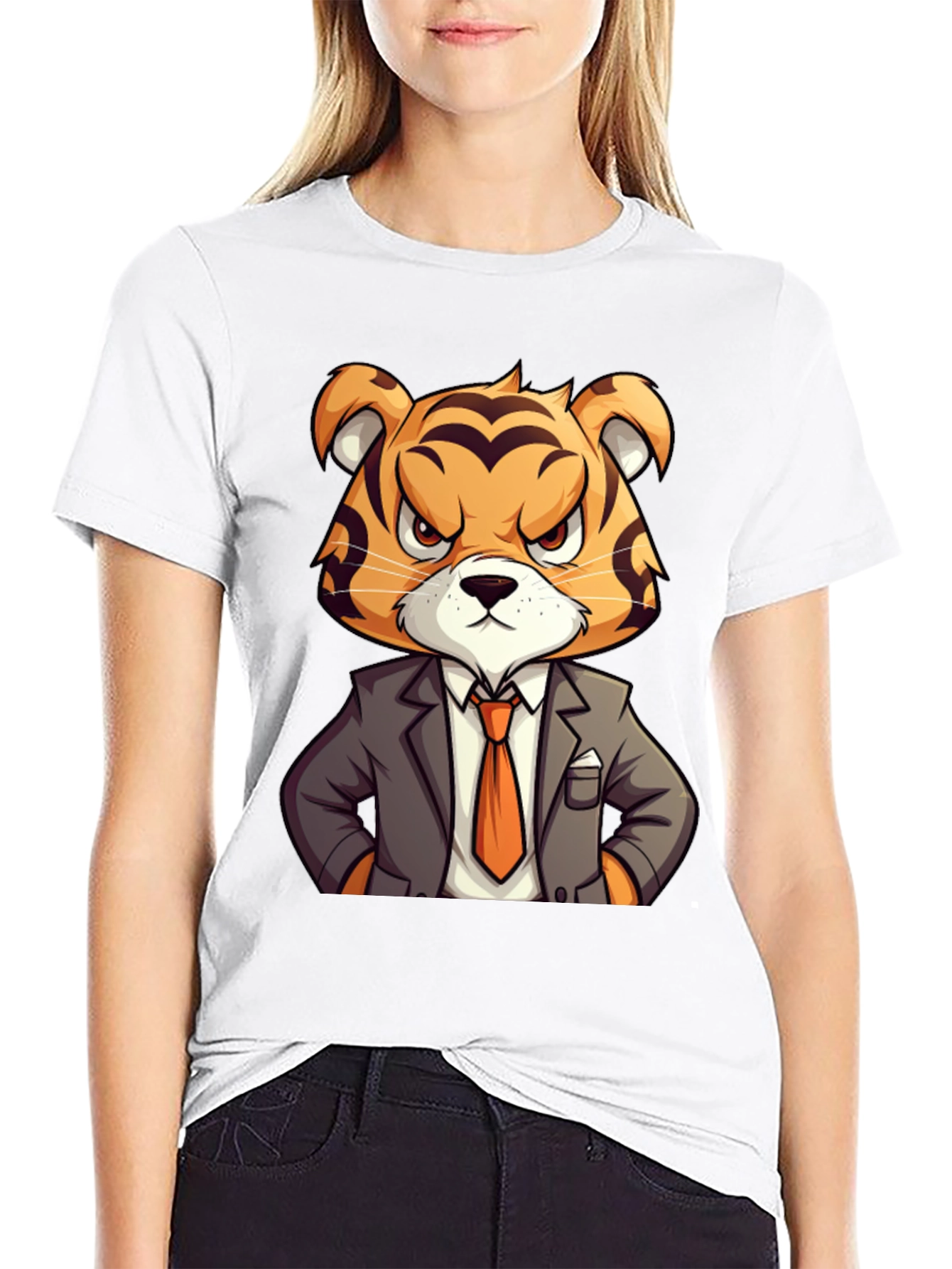 Tiger Boss Graphic T-Shirt - Cool Cartoon Design