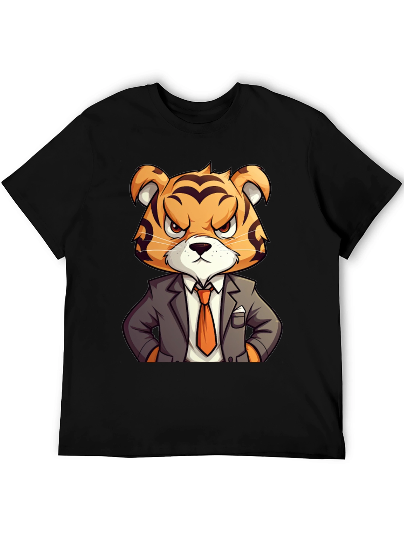 Tiger Boss Graphic T-Shirt - Cool Cartoon Design