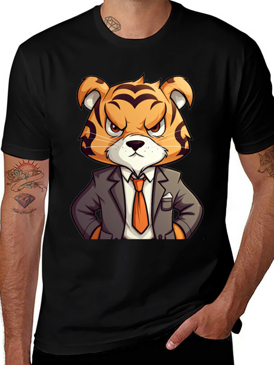 Tiger Boss Graphic T-Shirt - Cool Cartoon Design