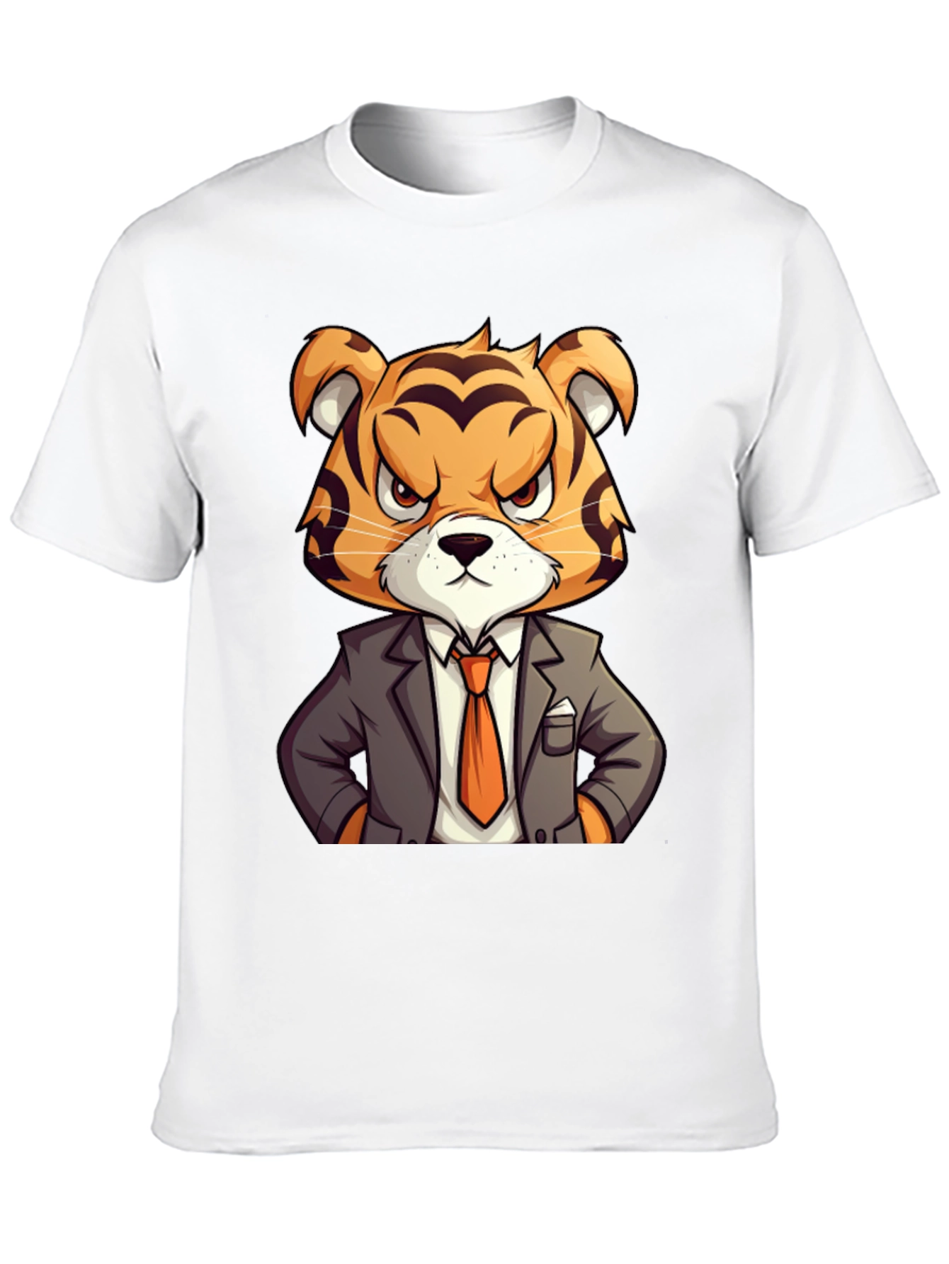 Tiger Boss Graphic T-Shirt - Cool Cartoon Design