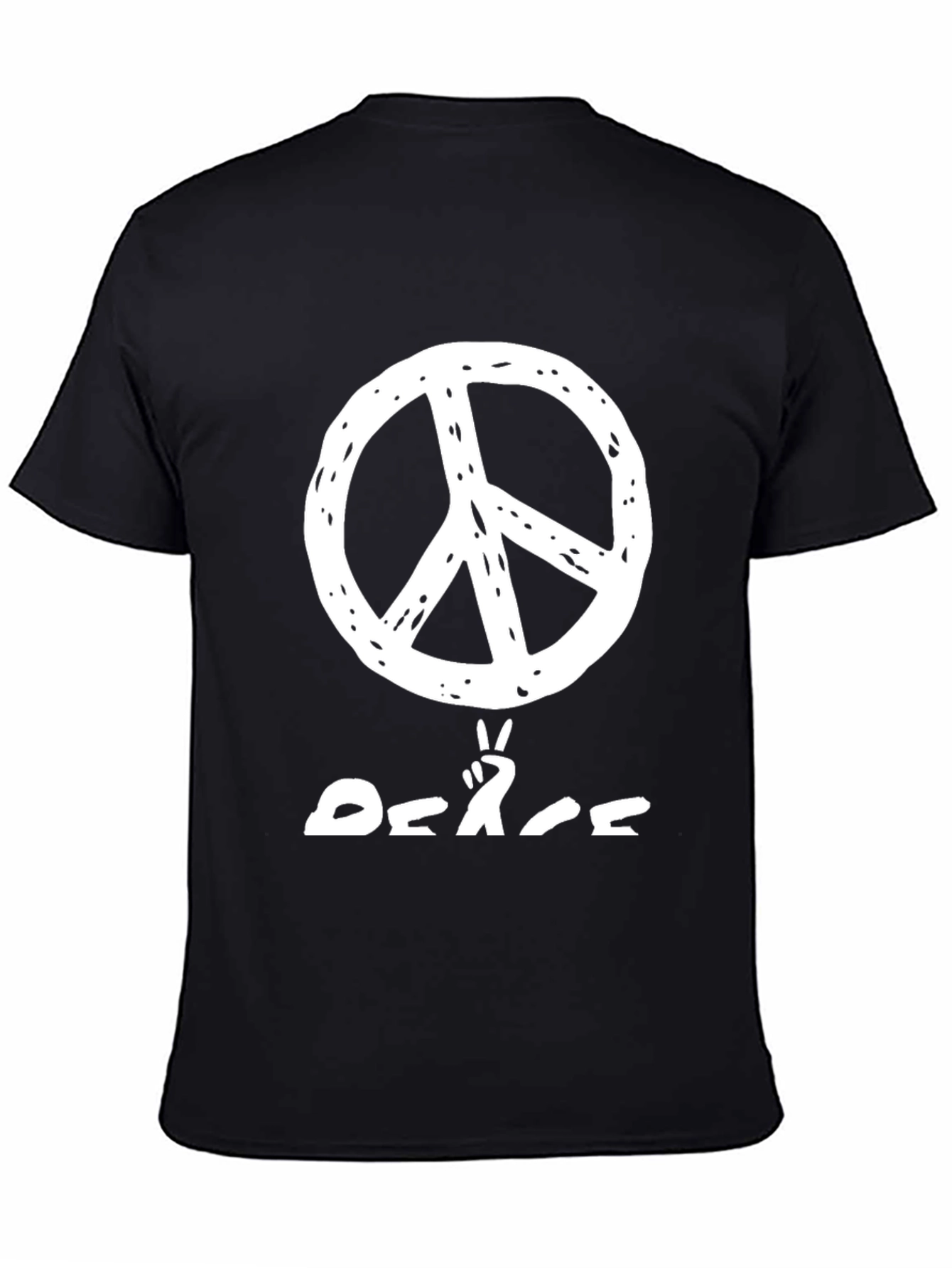 Peace Sign Graphic Tee - Casual Black T-Shirt