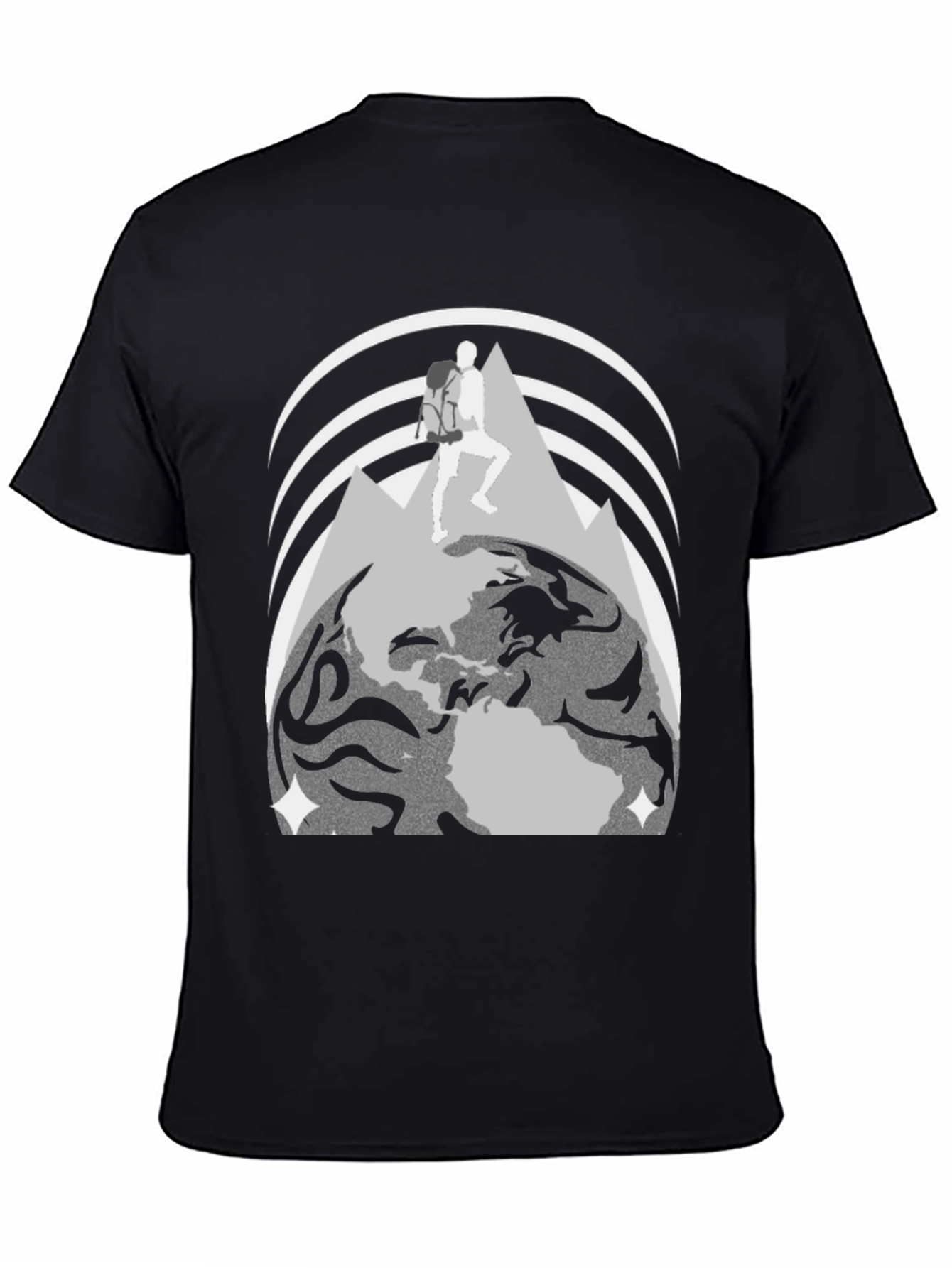 Adventure Seeker Graphic T-Shirt - Globe & Mountain Design