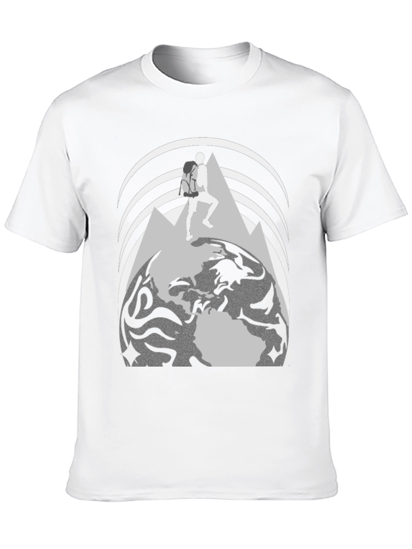 Adventure Seeker Graphic T-Shirt - Globe & Mountain Design