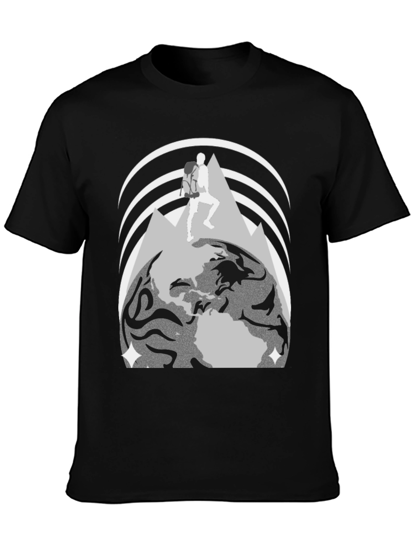 Adventure Seeker Graphic T-Shirt - Globe & Mountain Design