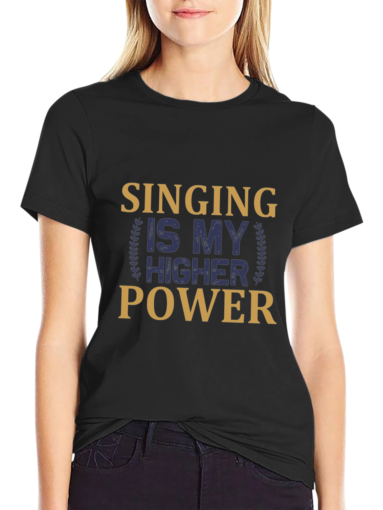 Singing is My Higher Power Black T-Shirt