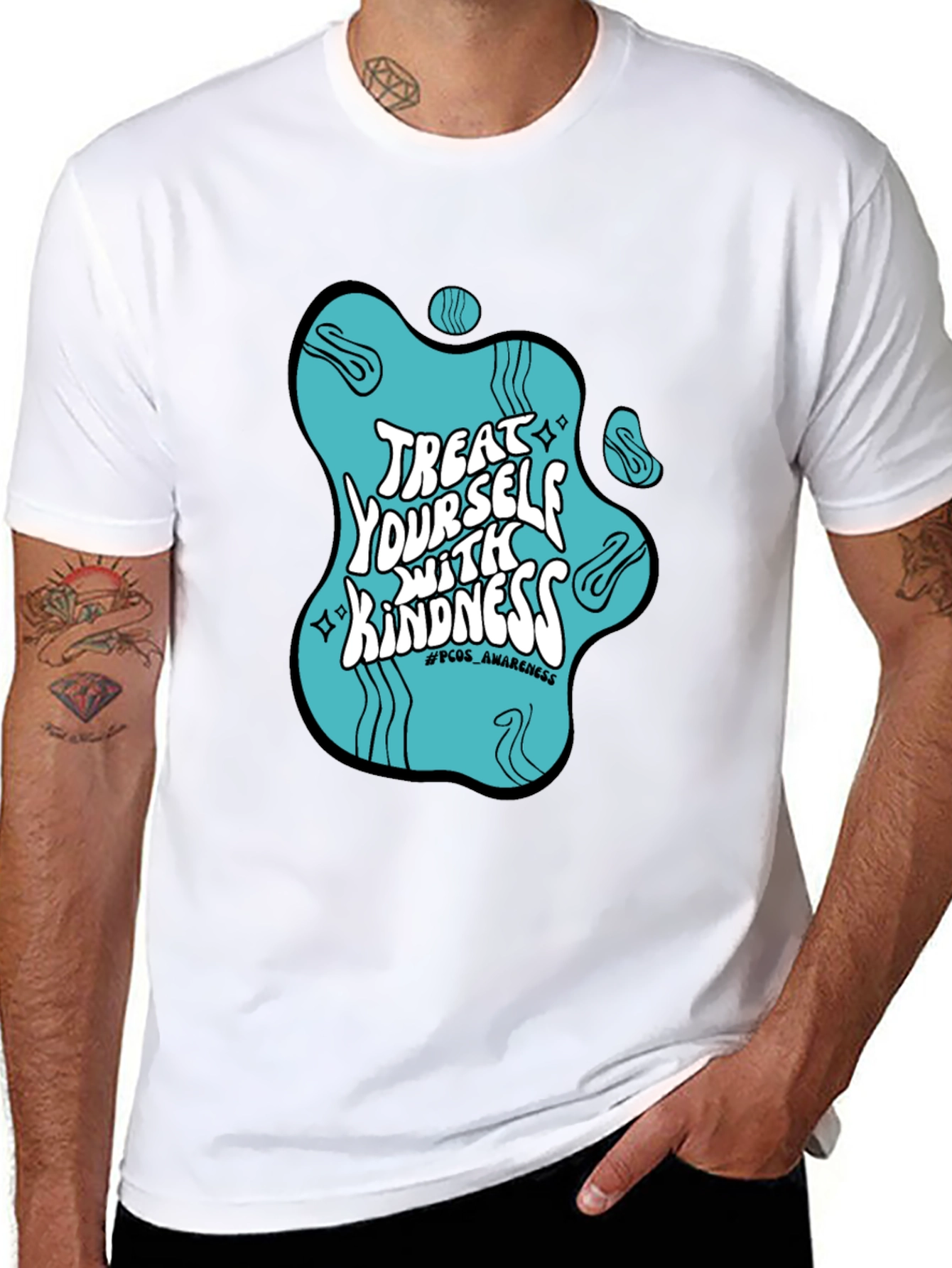Treat Yourself With Kindness T-Shirt PCOS Awareness Tee