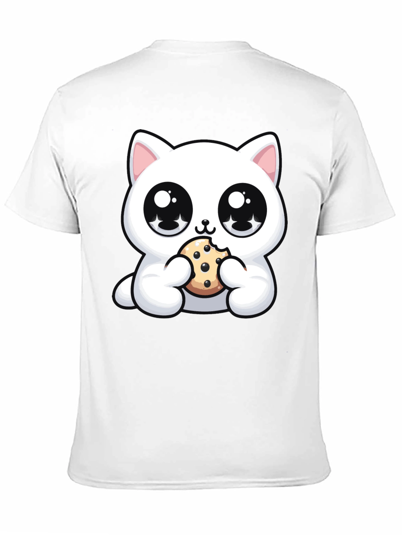 Cute Kitten Eating Cookie Graphic T-Shirt