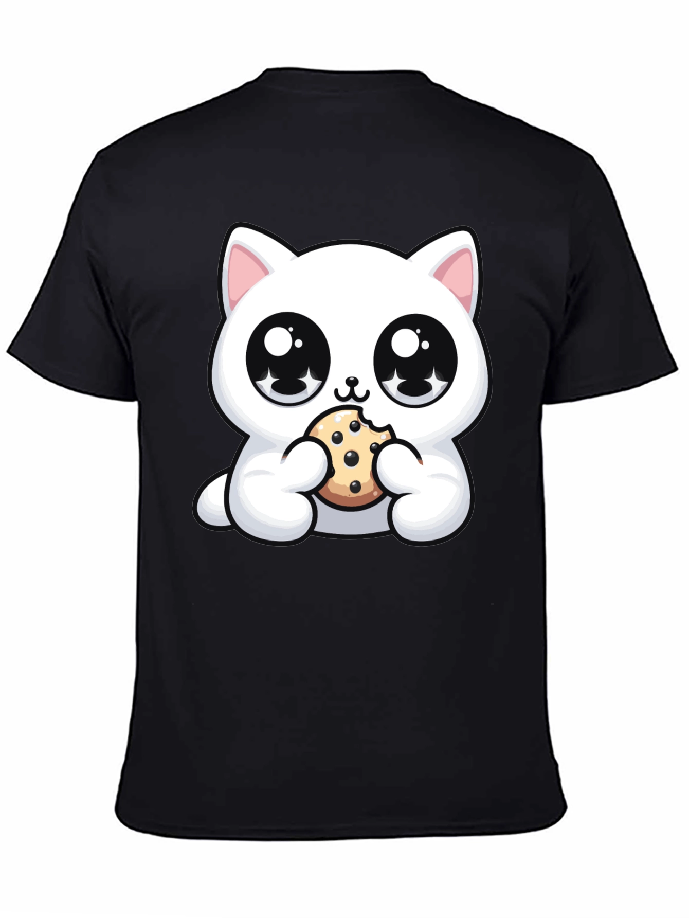 Cute Kitten Eating Cookie Graphic T-Shirt